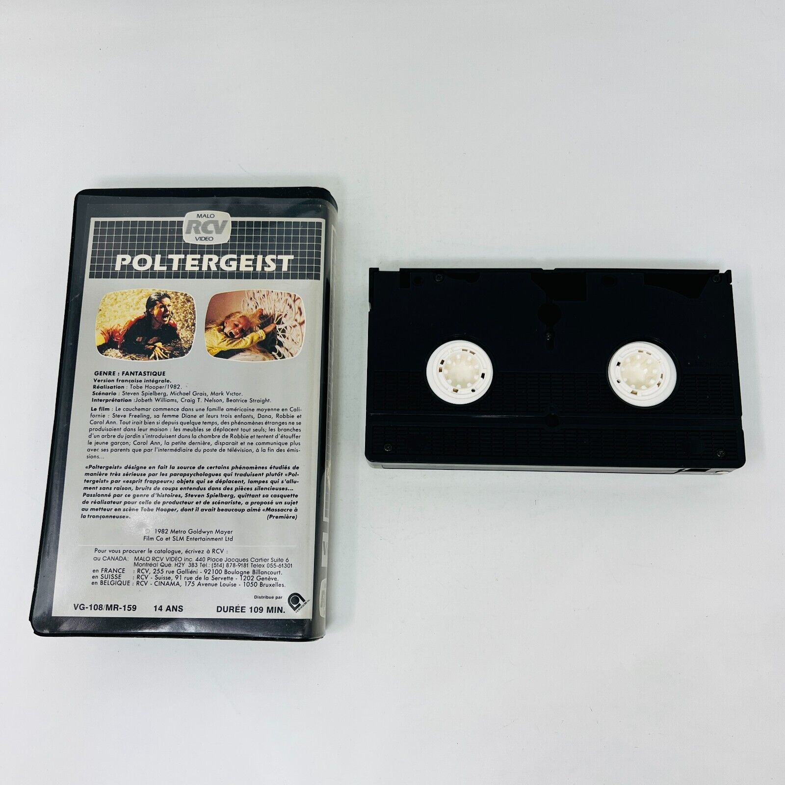 1982 Poltergeist VHS en Français/French NTSC Steven Spielberg Ex-Rental Clam Box