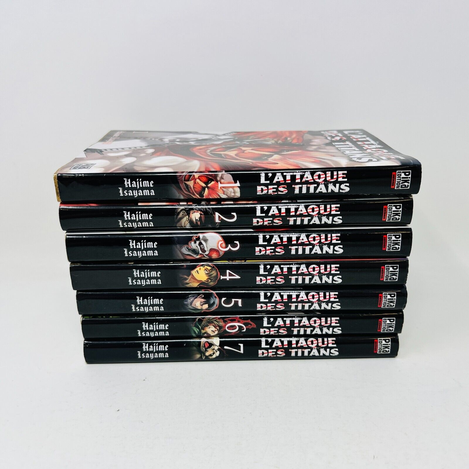 Lot de 7 Mangas L'Attaque des Titans 1 à 7 de Hajime Isayama en Français Pika