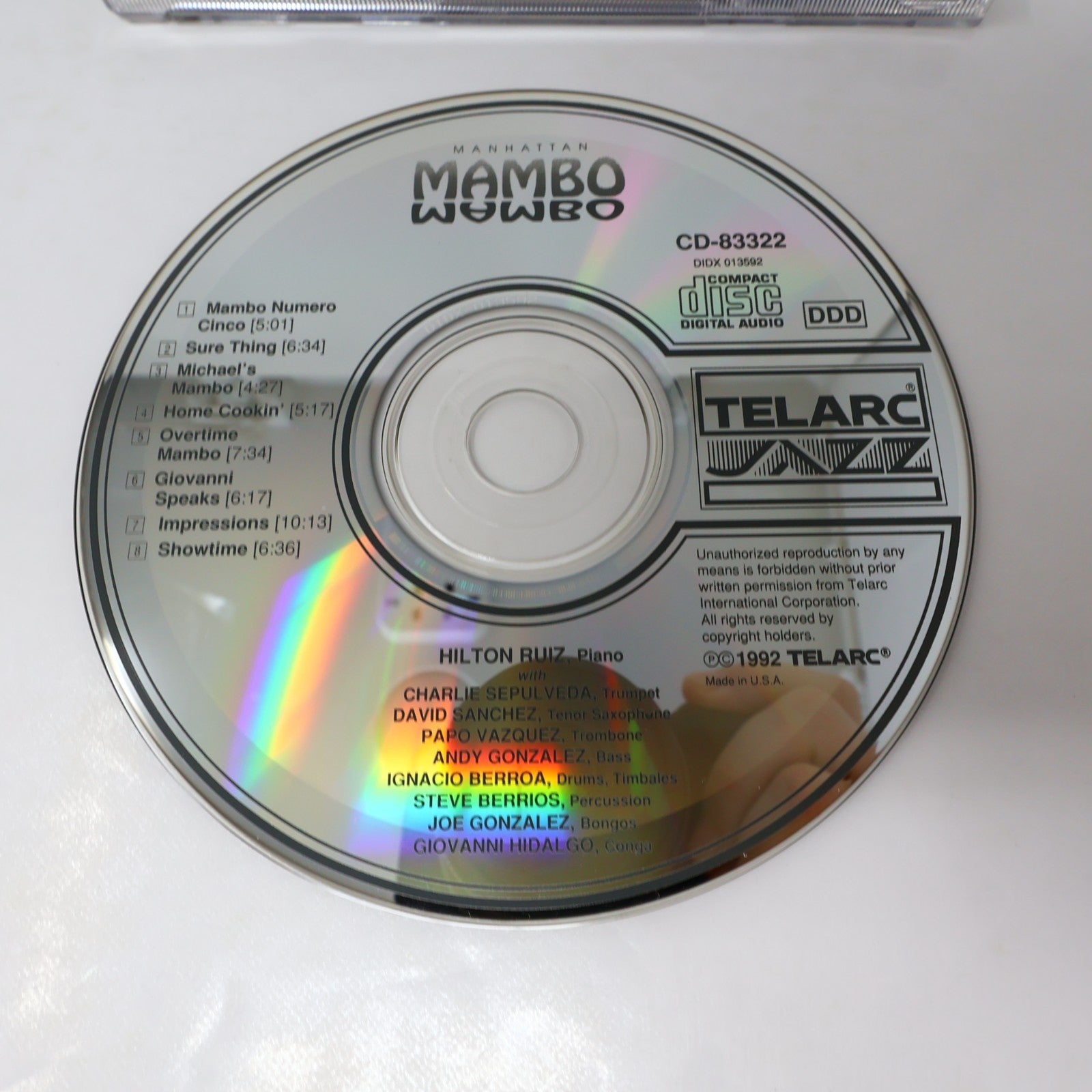 Hilton Ruiz Manhattan Mambo CD Telarc Jazz 1992 Jazz/Latin Sure Thing/Showtime