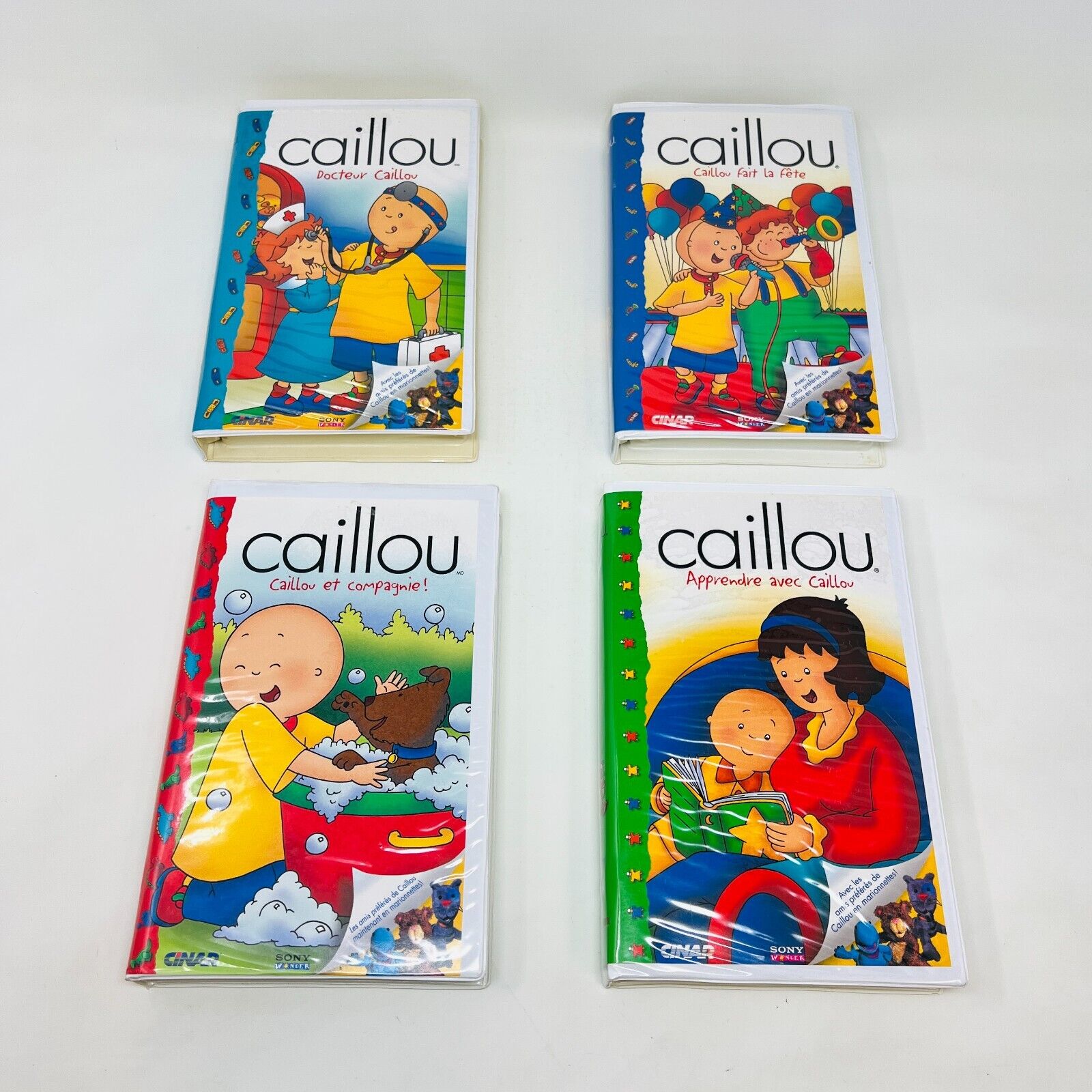 8x Caillou VHS en Français/in French Testés Cinar NTSC Lot Set Docteur Caillou