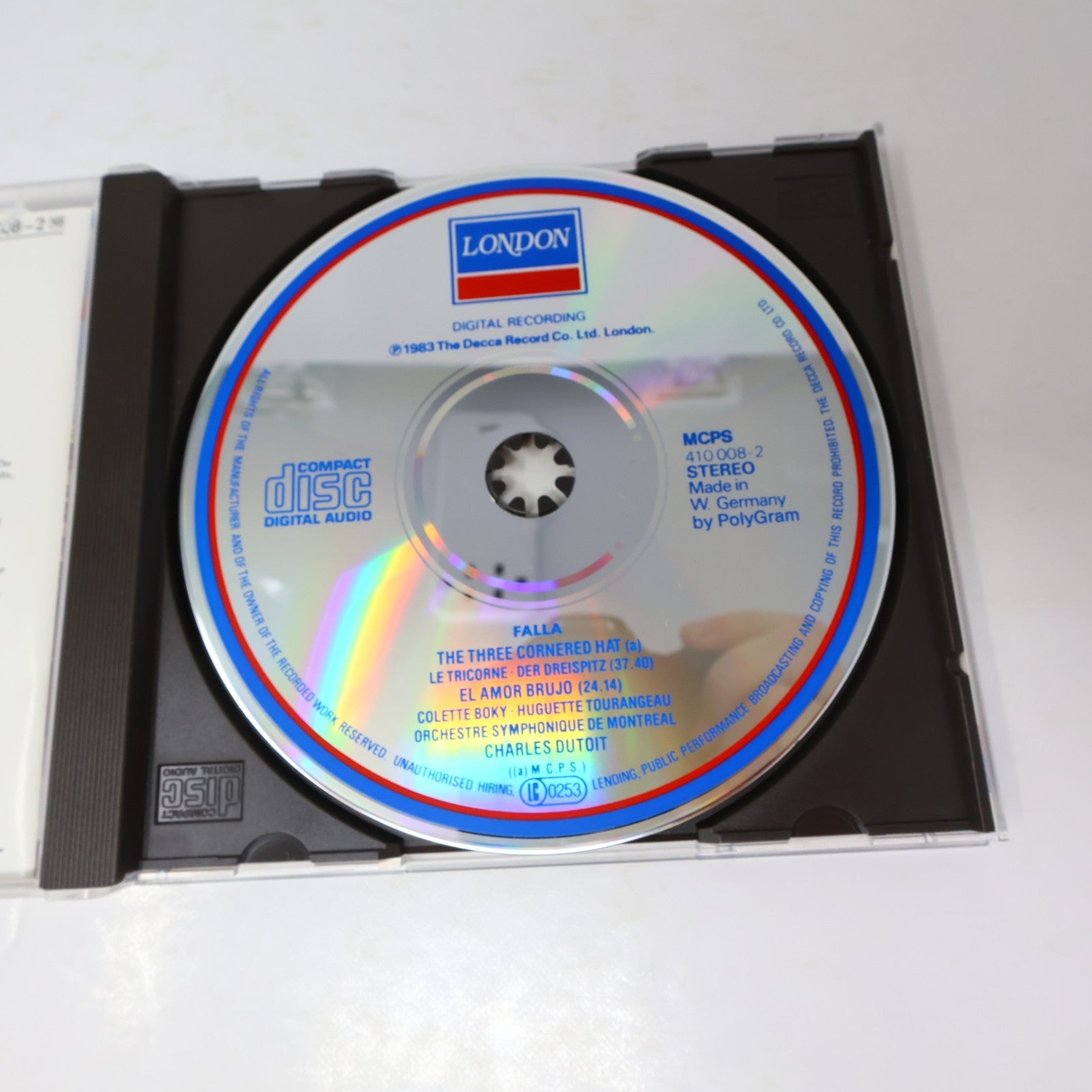 Manuel De Falla CD The Three Cornered Hat/El Amor Brujo Charles Dutoit/OSM/Boky