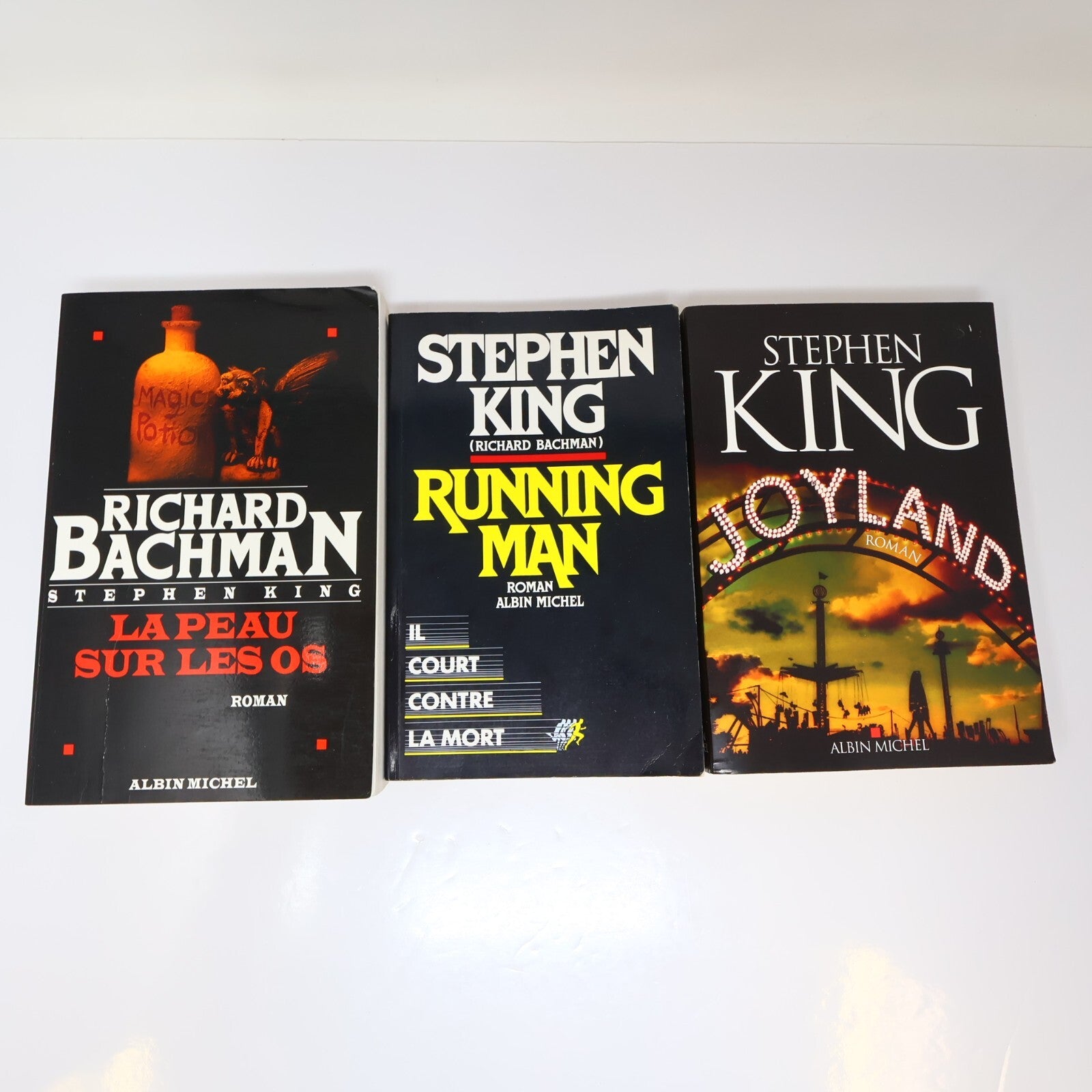 Richard Bachman/Stephen King Lot 3 Livres La Peau sur les Os/Running Man/Joyland
