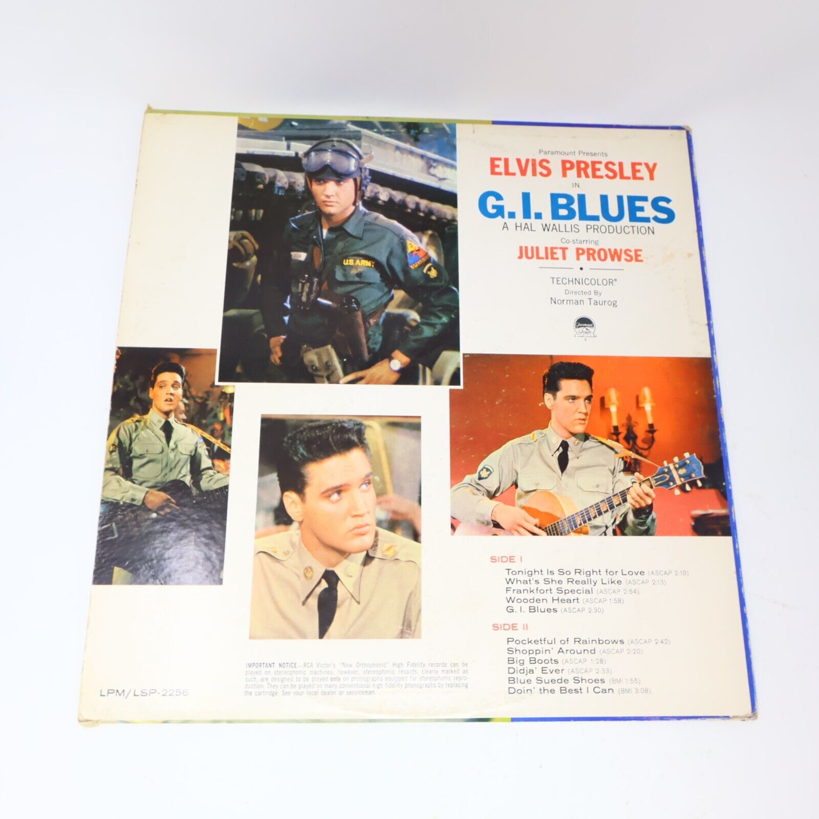 Elvis Presley G. I. Blues LP Record Vinyl RCA Victor LPM-2256 Canada 1960 Mono