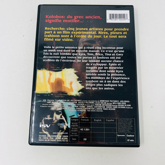 2003 Kolobos DVD Testé Horreur Français/French NTSC Region 1 Christal Films 4:3