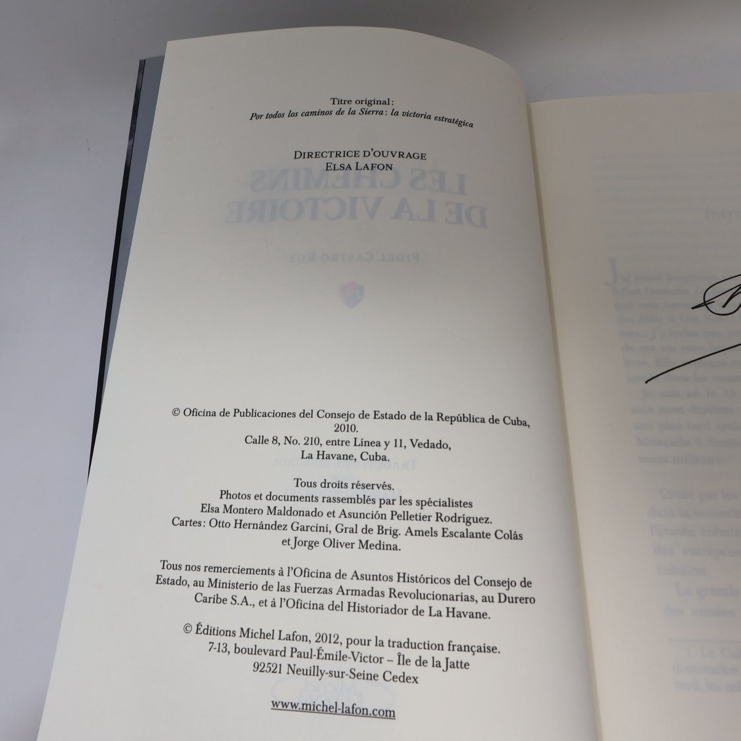 2012 Les Chemins de la Victoire Fidel Castro Biographie Politique Michel Lafon