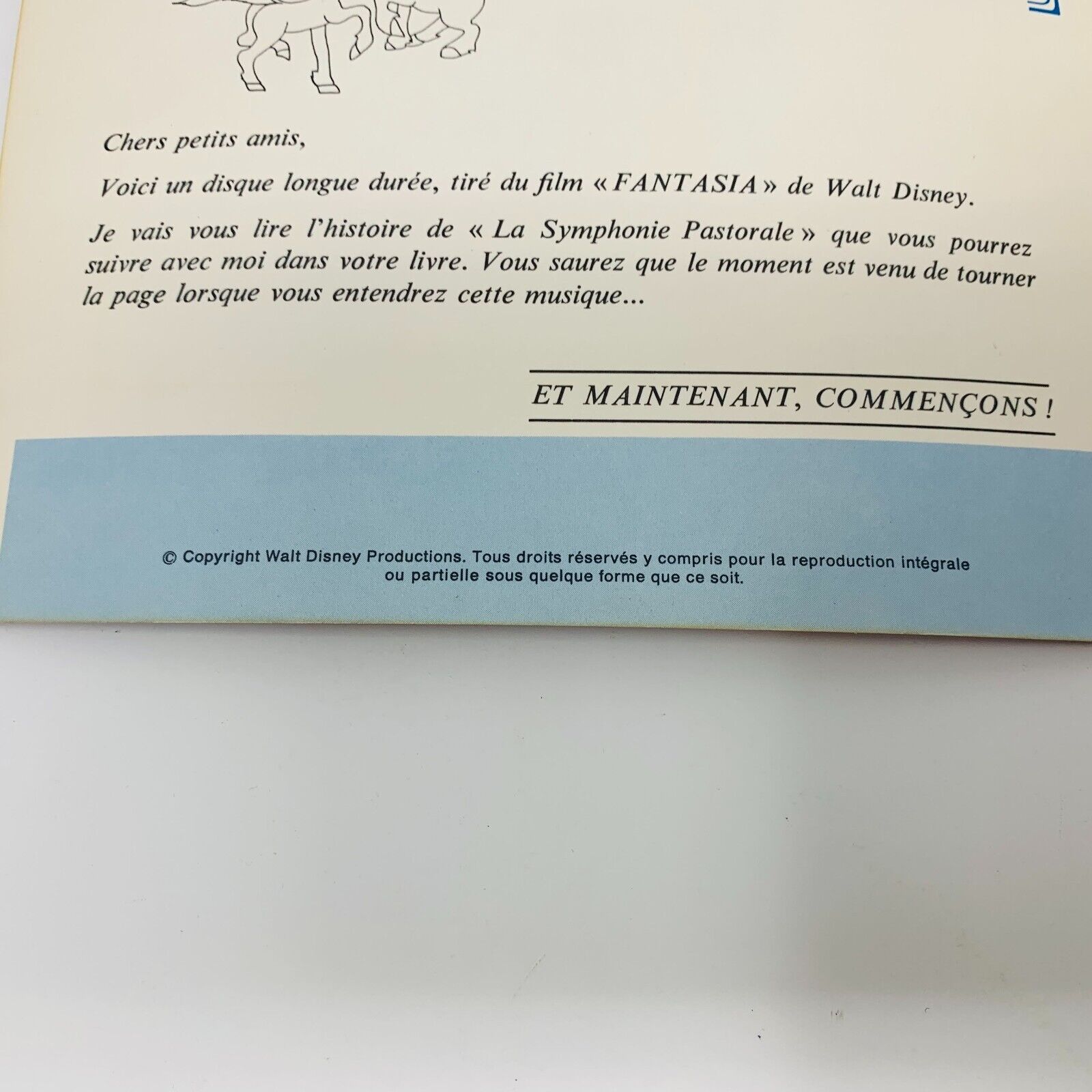 La Symphonie Pastorale Fantasia Livre Disque Disneyland Walt Disney Beethoven