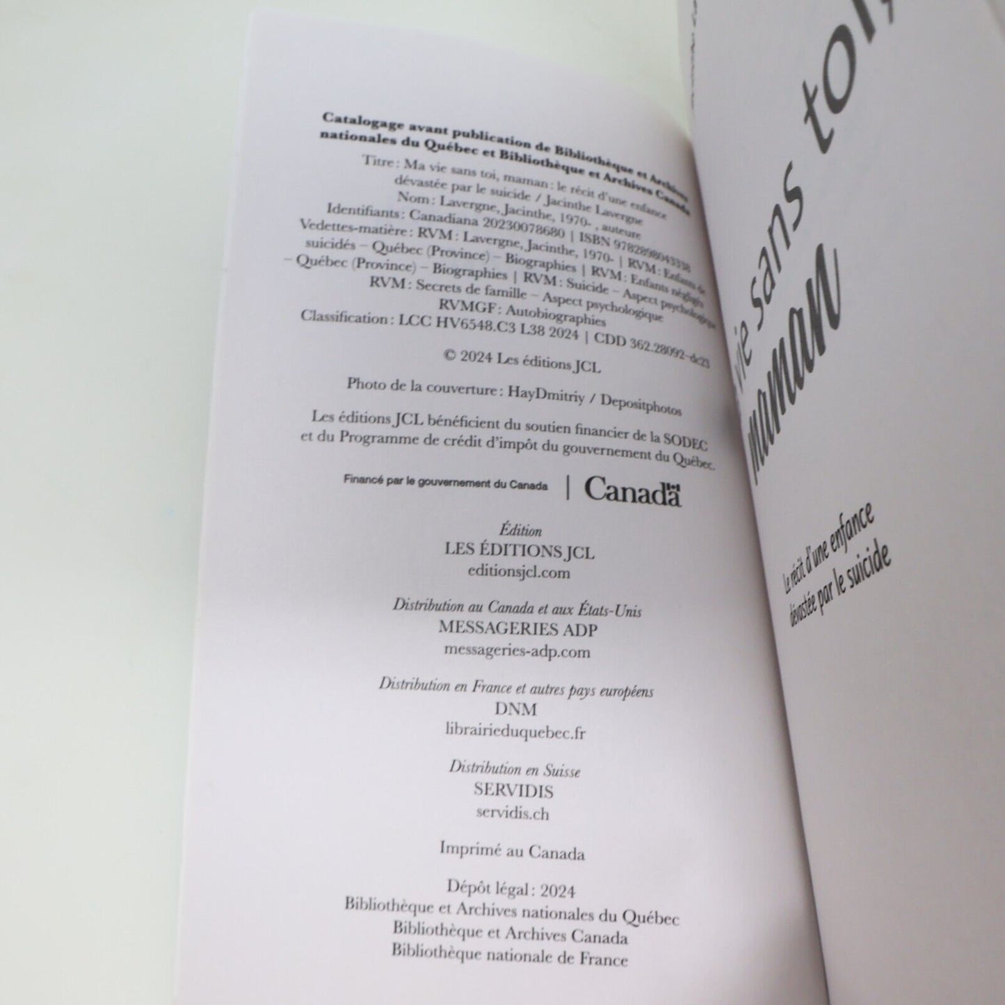 2024 Ma Vie Sans Toi Maman Jacinthe Lavergne Biographie Suicide Enfance Jcl PB