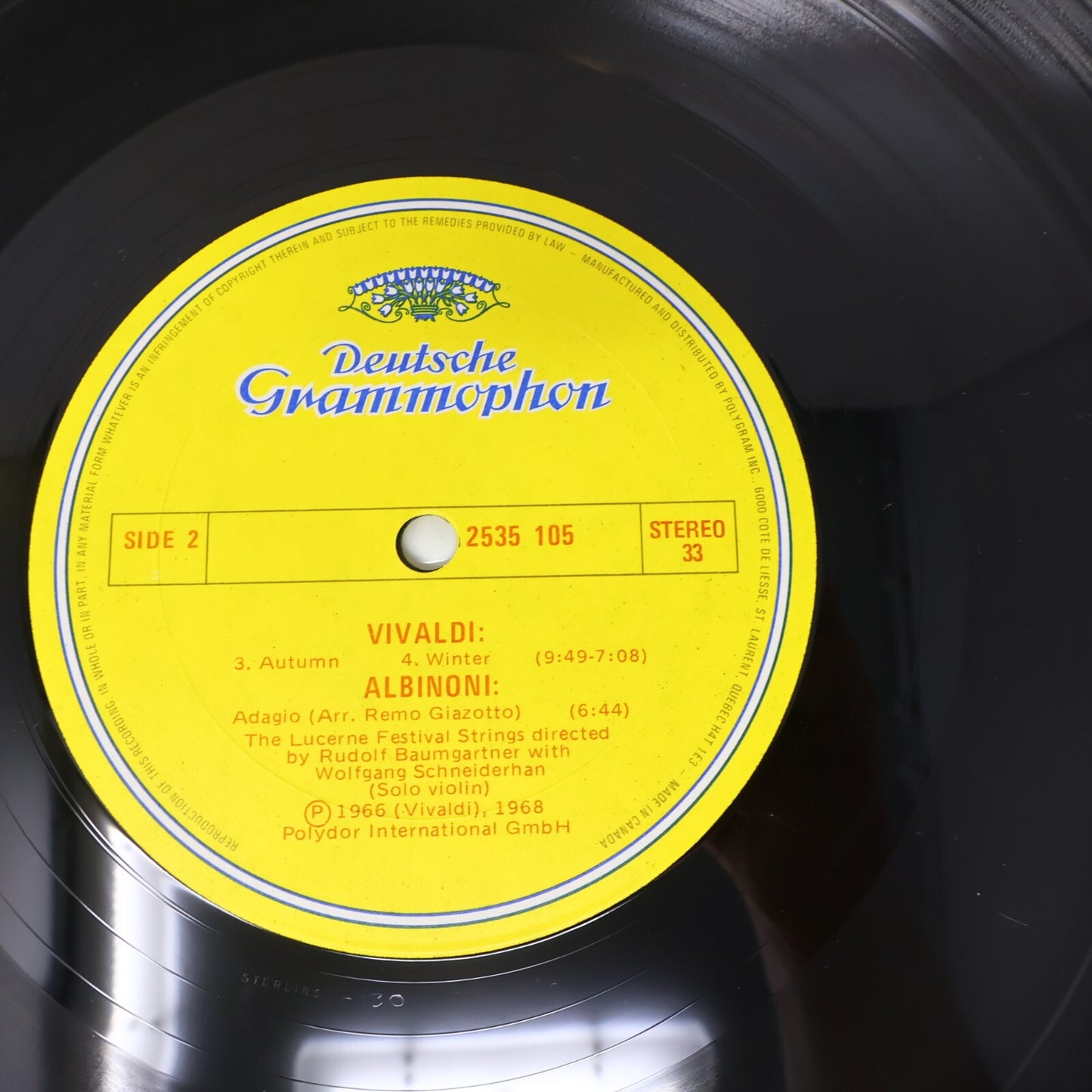Four Seasons/Adagio/Canon & Gigue Lucerne Festival Baumgartner Record 2535 1 105
