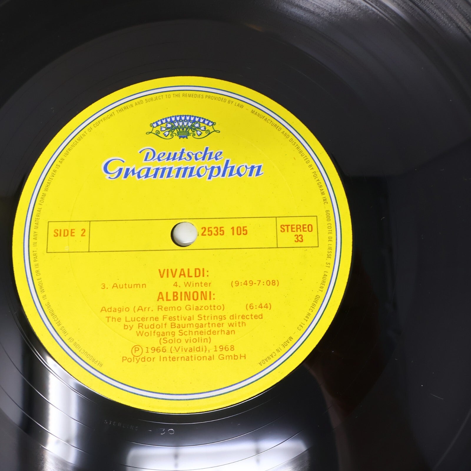 Four Seasons/Adagio/Canon & Gigue Lucerne Festival Baumgartner Record 2535 1 105