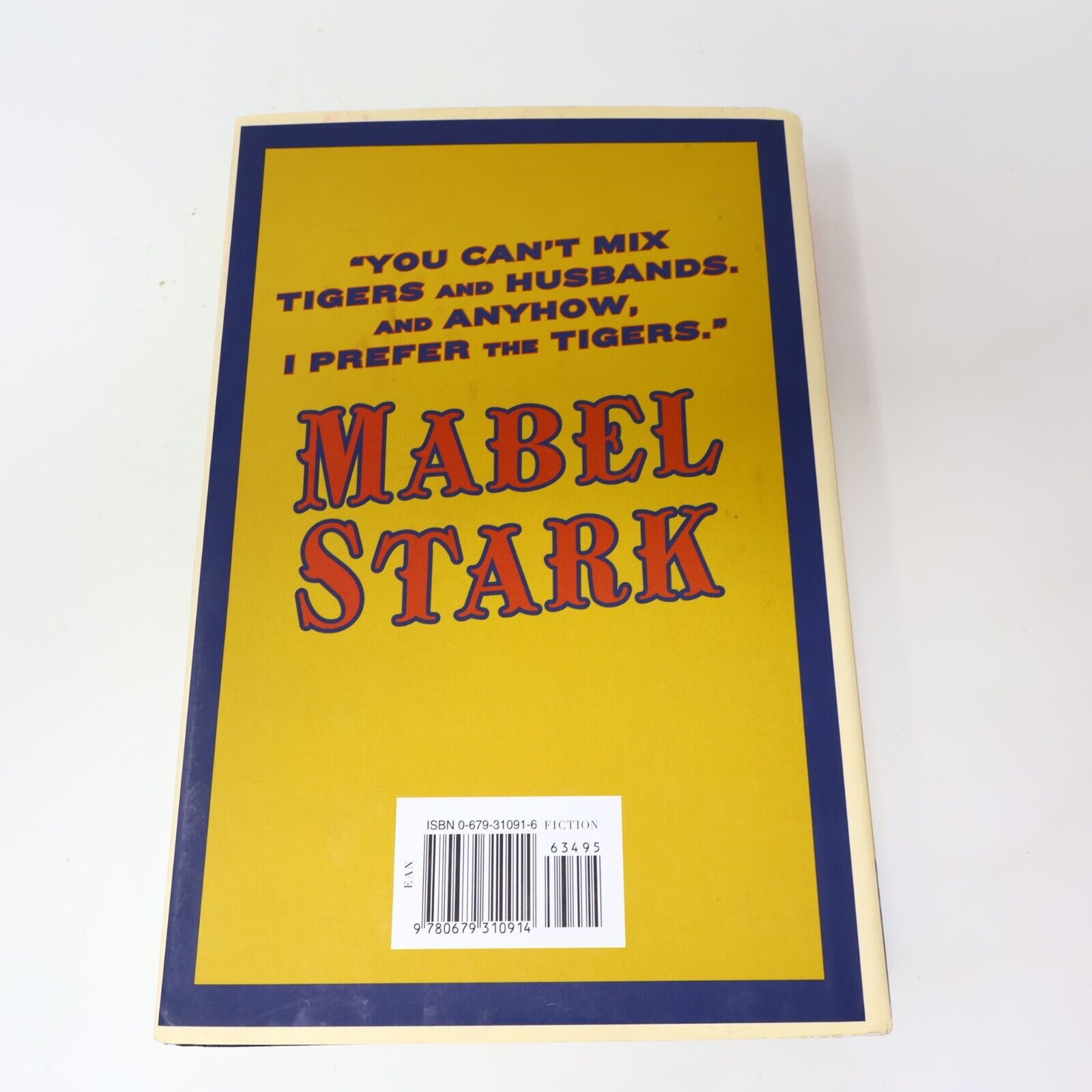 2001 The Final Confession of Mabel Stark A Novel Circus Tiger Trainer 1st Print