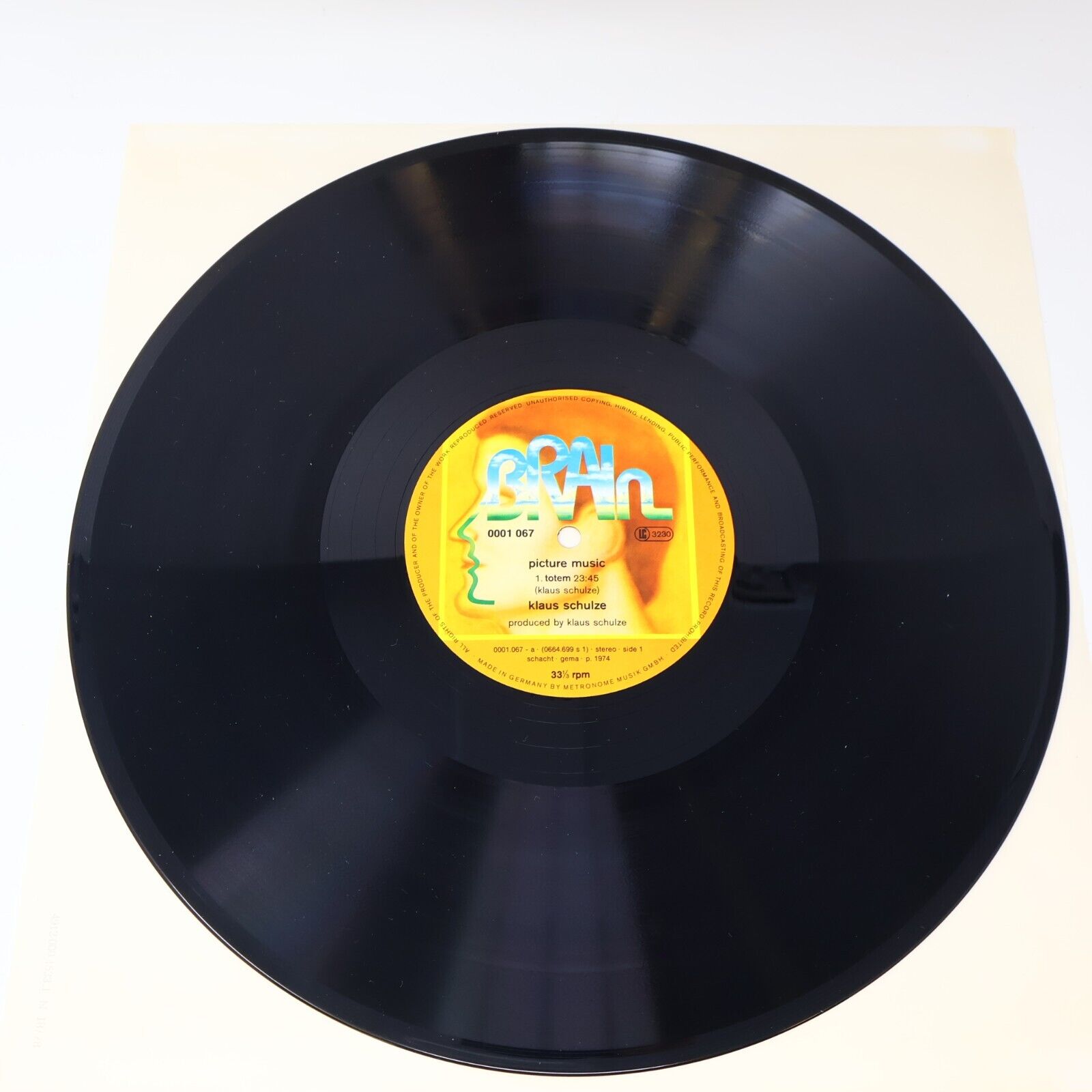 Klaus Schulze Picture Music LP Record Vinyl 1970s Germany Electronic BRAIN 1067