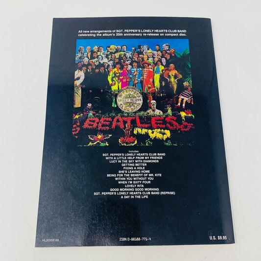 1988 The Beatles Sgt. Pepper's Lonely Hearts Club Band Hal Leonard Songbook