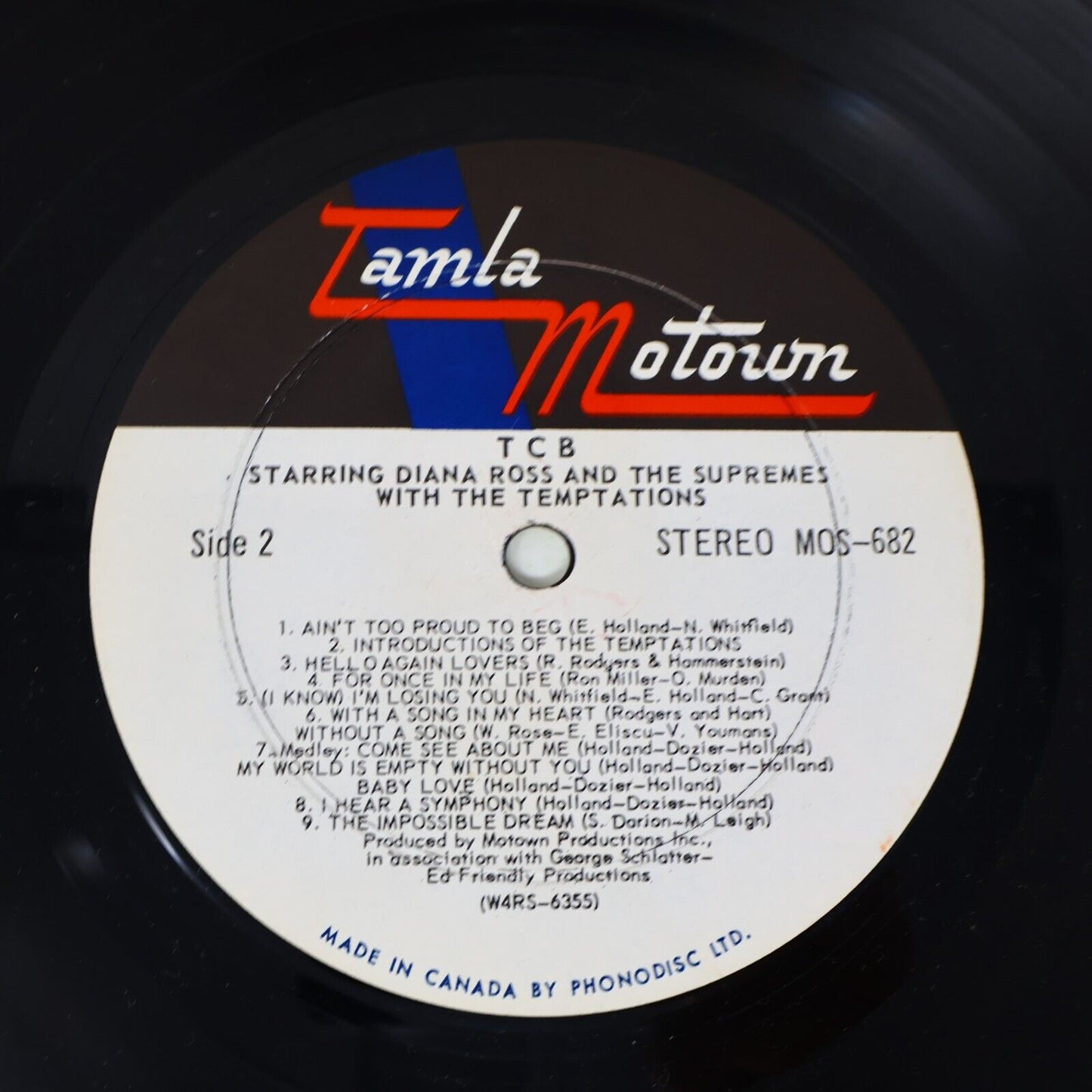 The Original Soundtrack From TCB Diana Ross Supremes Temptations LP Record 1968