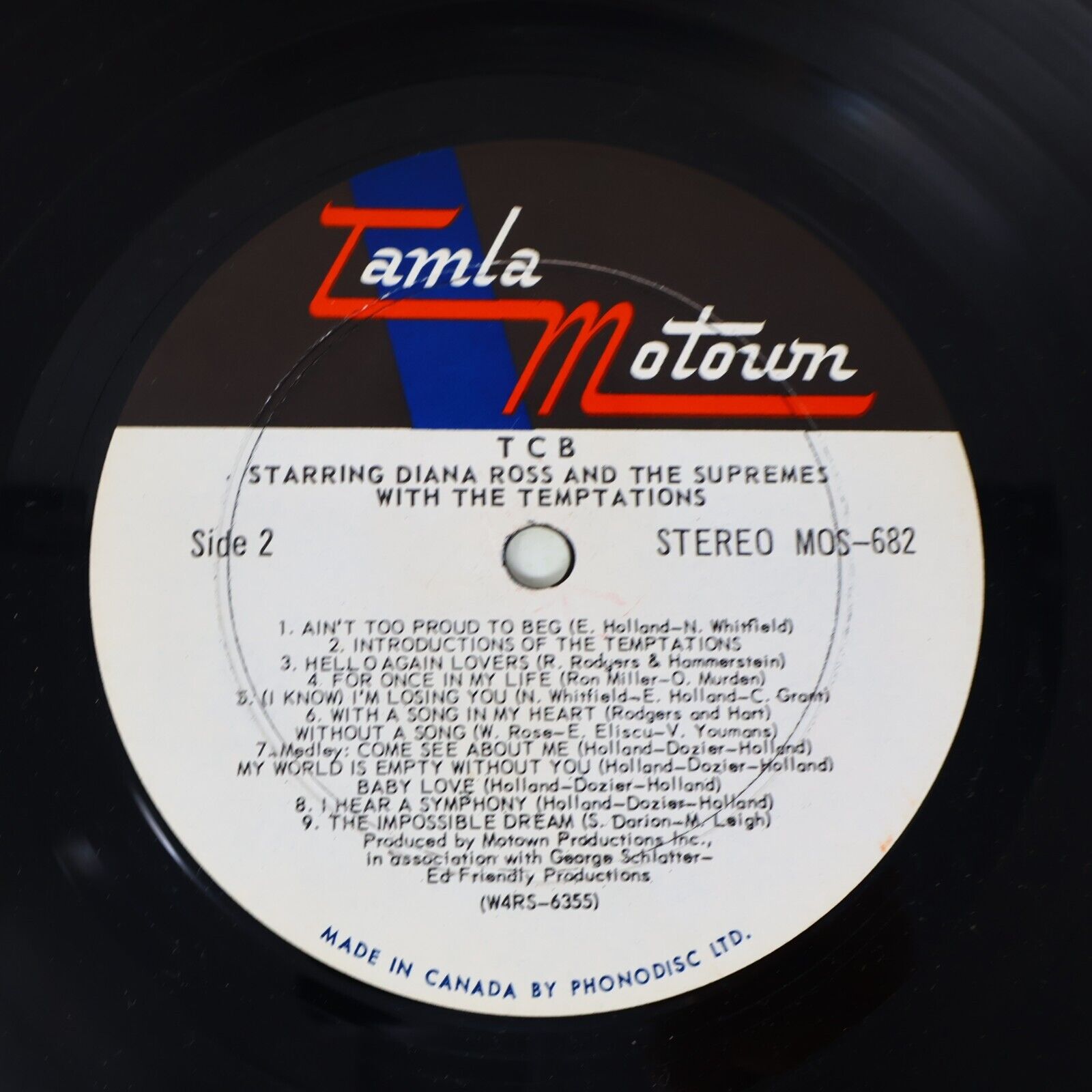 The Original Soundtrack From TCB Diana Ross Supremes Temptations LP Record 1968
