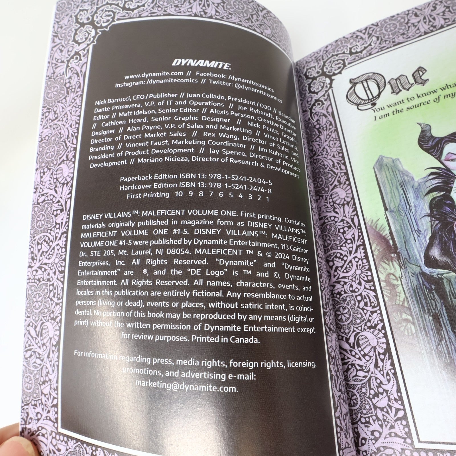 Maleficent Disney Villains Soo Lee Dynamite Entertainment 2024 PB Comics 2020s