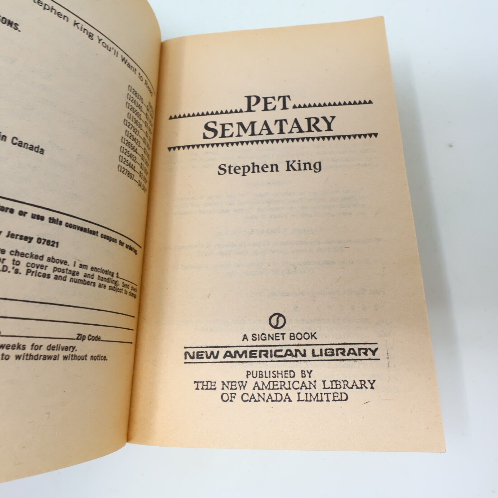 1984 Pet Sematary Stephen King Horror 2nd Print Signet Paperback Book 80s PB