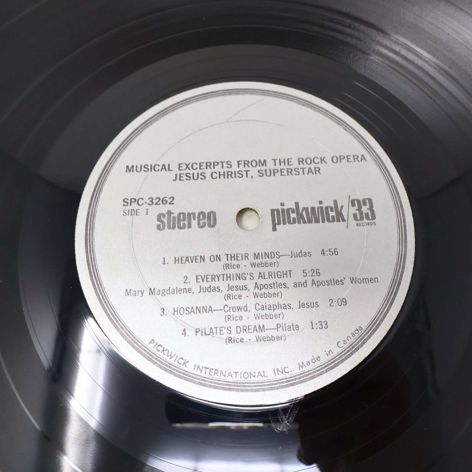 Musical Excerpts From The Rock Opera Jesus Christ Superstar LP Webber / Tim Rice