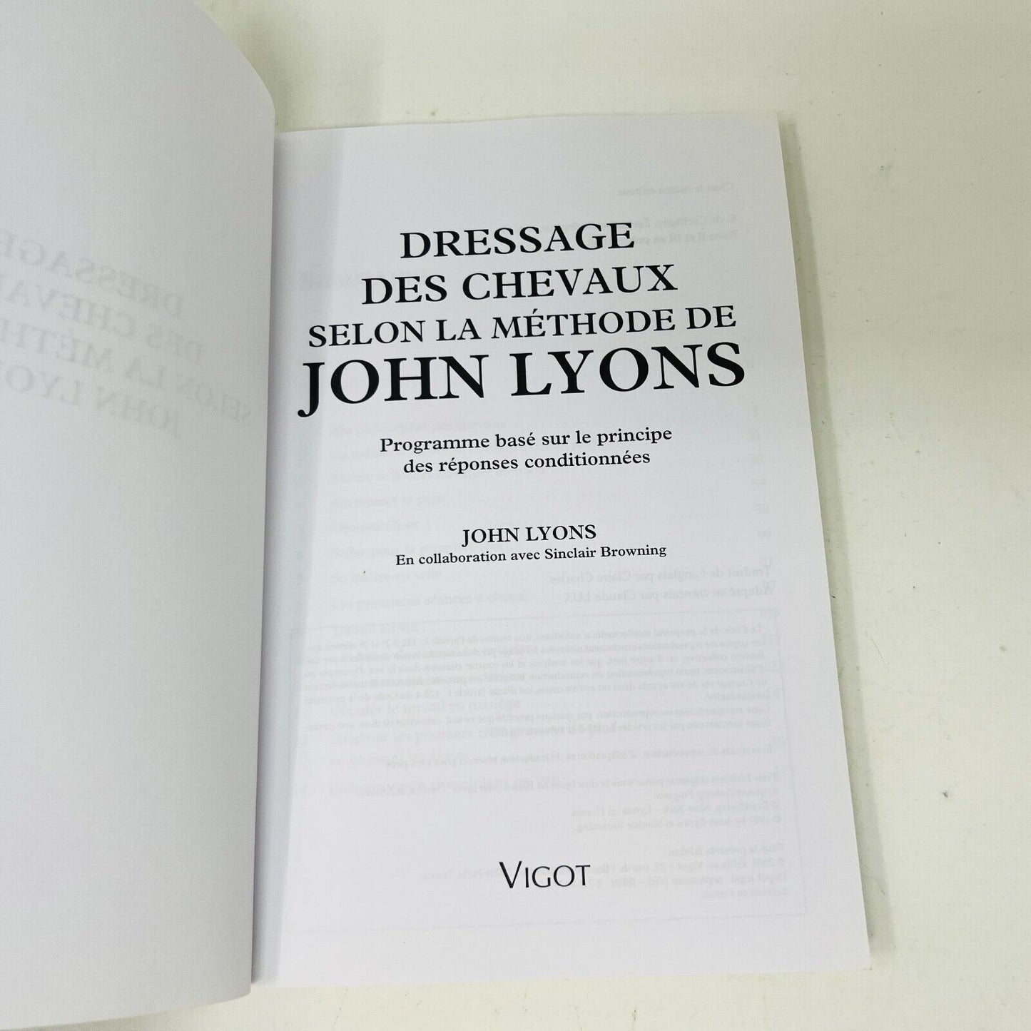 2002 Dressage des Chevaux selon la Méthode de John Lyons/Sinclair Browing Vigot