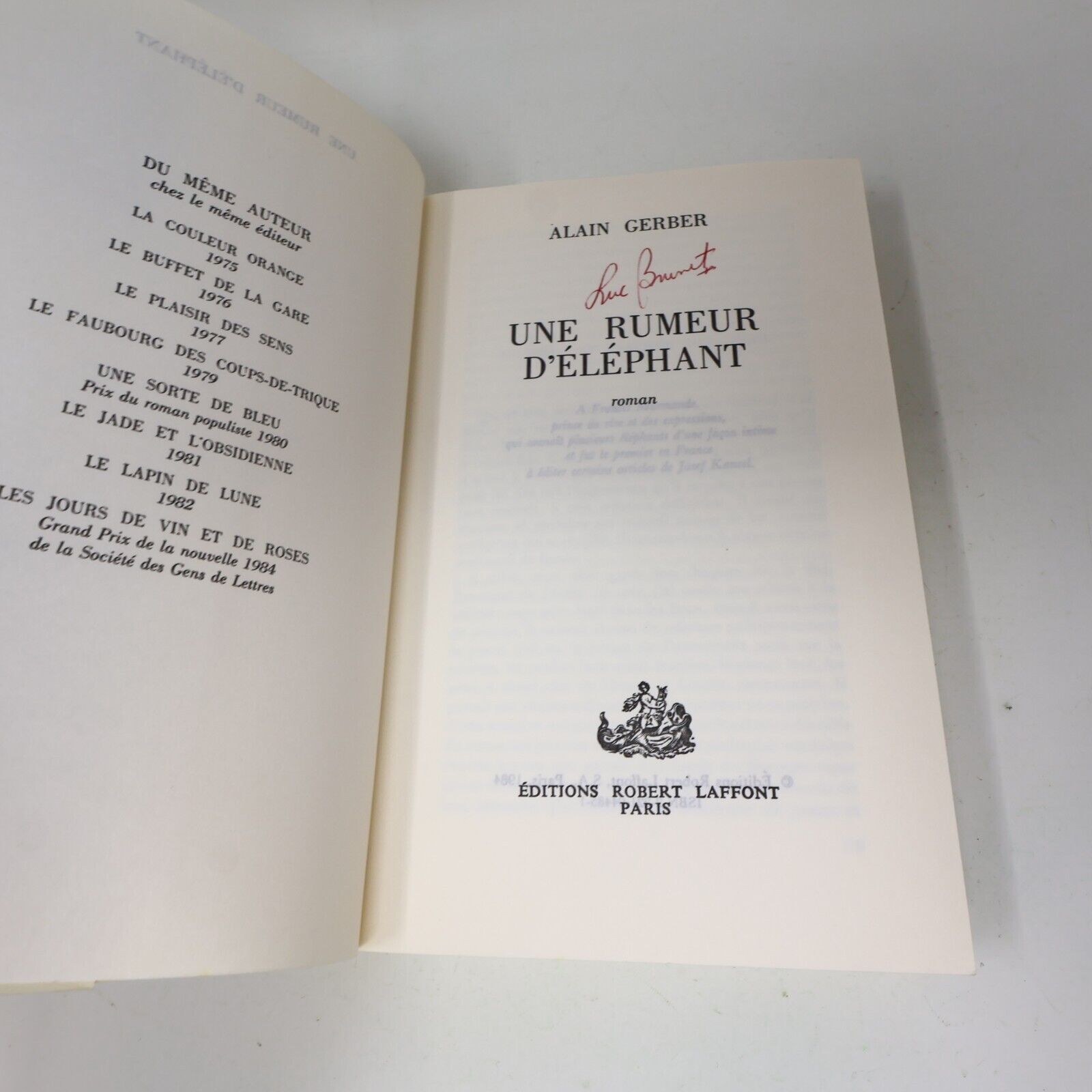 Alain Gerber Rumeur d'Éléphant Monsieur Chichka Lapin de Lune Lot 3 Livres 80s