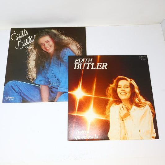 Edith Butler Lot 2 Disques LP Record Vinyl L'Espoir/Asteur Qu'on est Là....