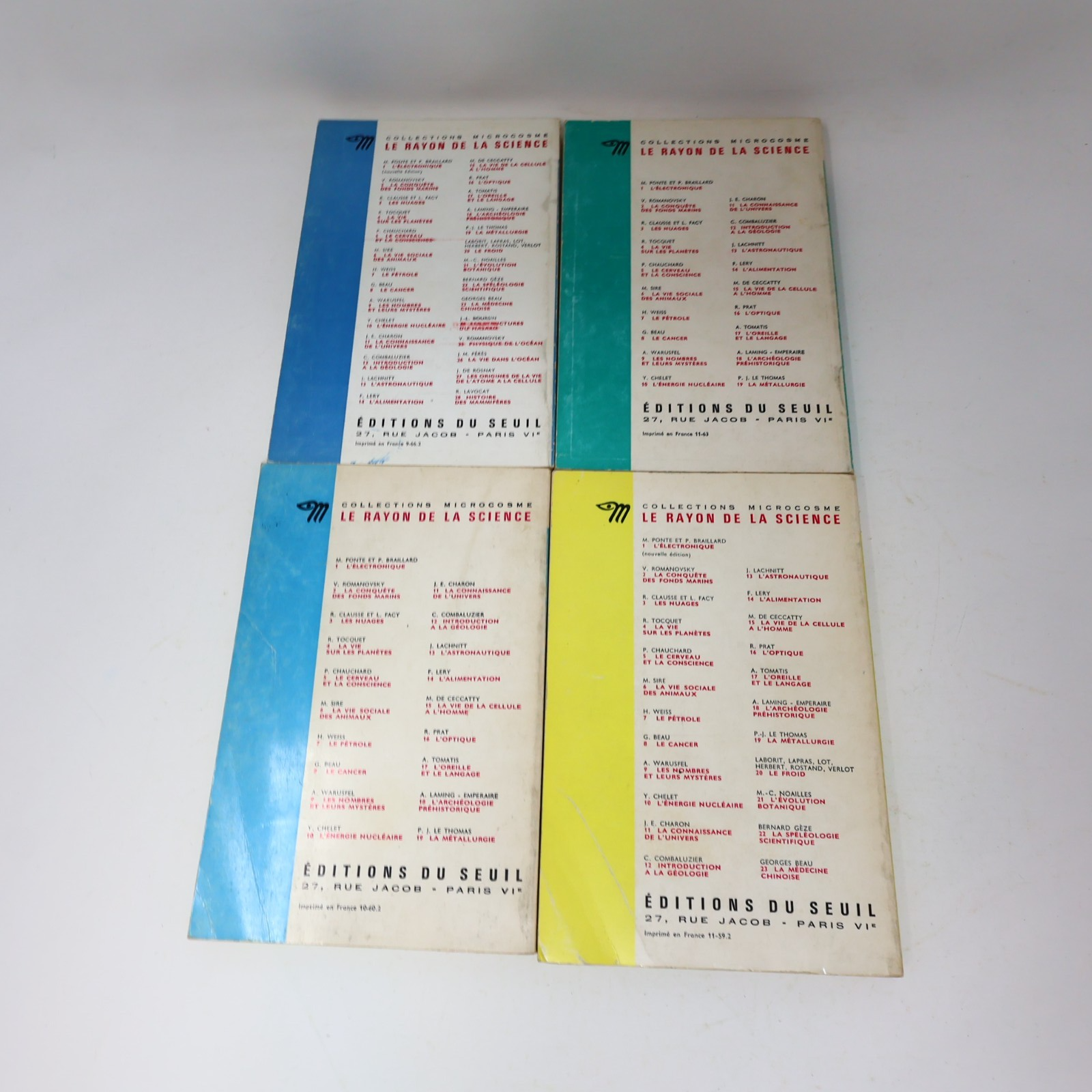 Microcosme Le Rayon de la Science Lot 4 Livres Nuages/Pétrole/Métallurgie/Vie