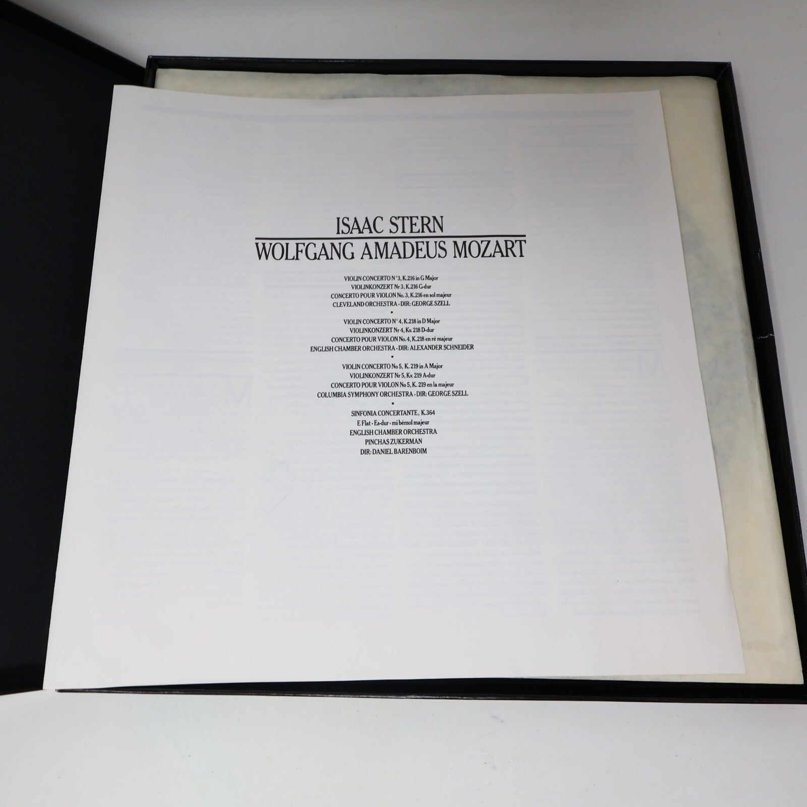 Isaac Stern Mozart Violin Concerti 3·4·5 1981 2x LP Record Vinyl Box Set 79236