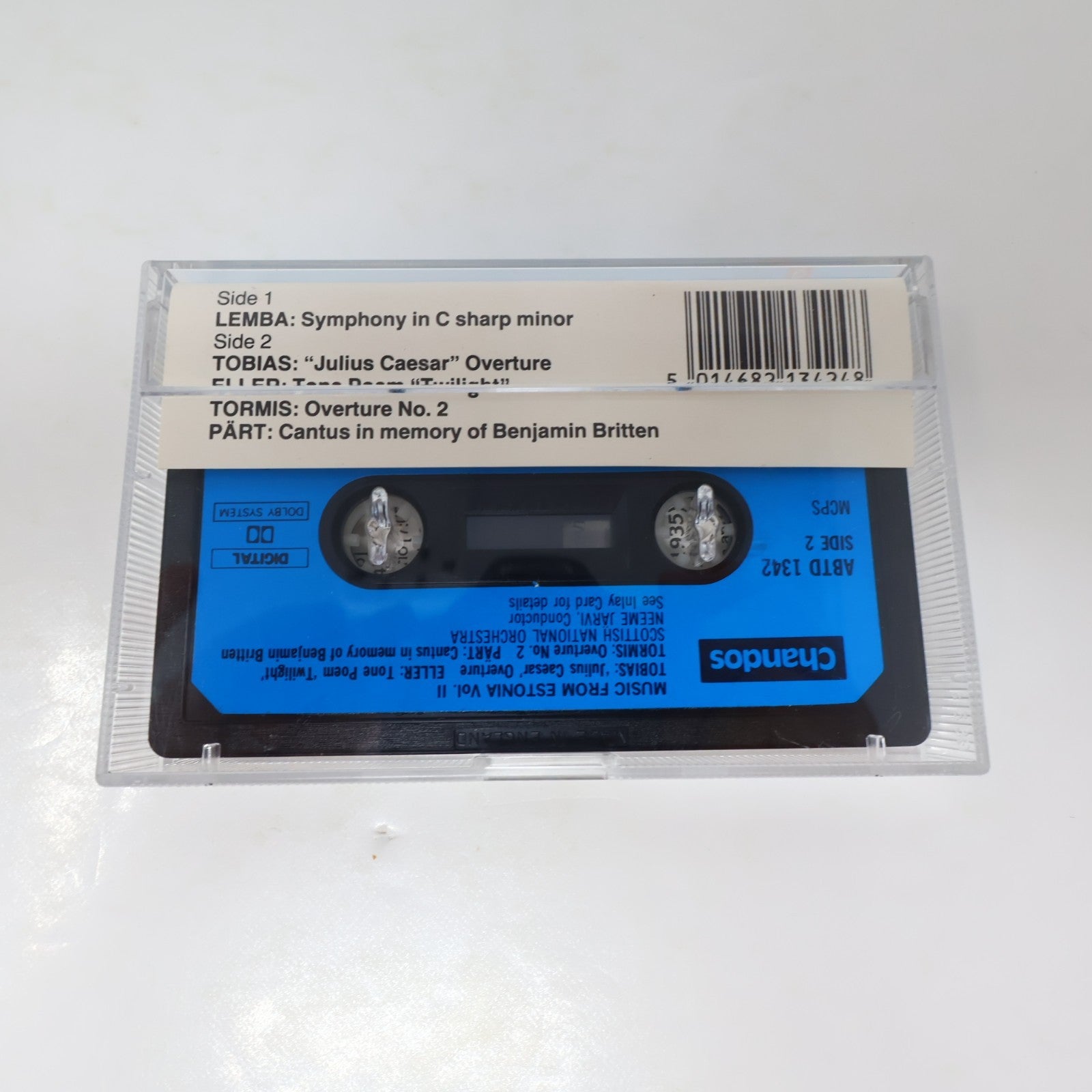 Music From Estonia Volume 2 Cassette Neeme Järvi Lemba/Tobias/Eller/Veljo Tormis