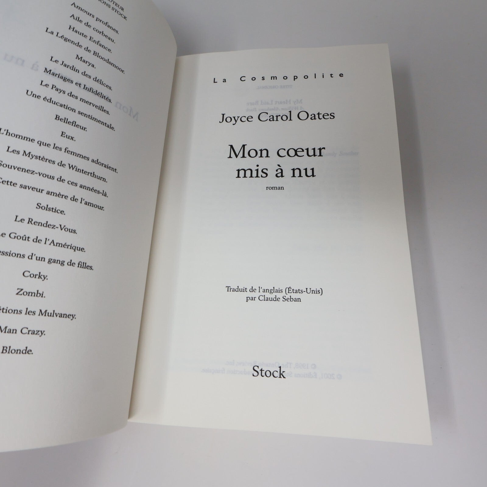 Joyce Carol Oates Lot 3 Livres Bellefleur/Amours Profanes/Mon Coeur Mis à Nu PB
