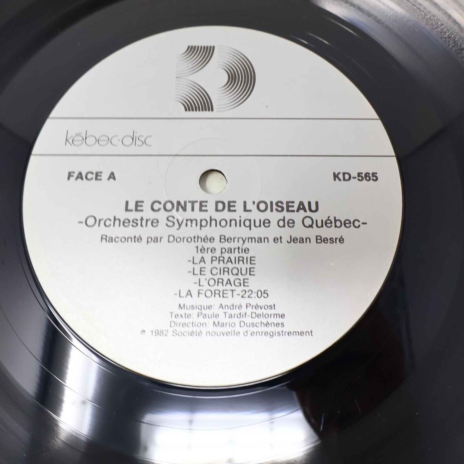 Le Conte De L'Oiseau André Prévost OSQ LP Disque Jean Besré Dorothy Berryman