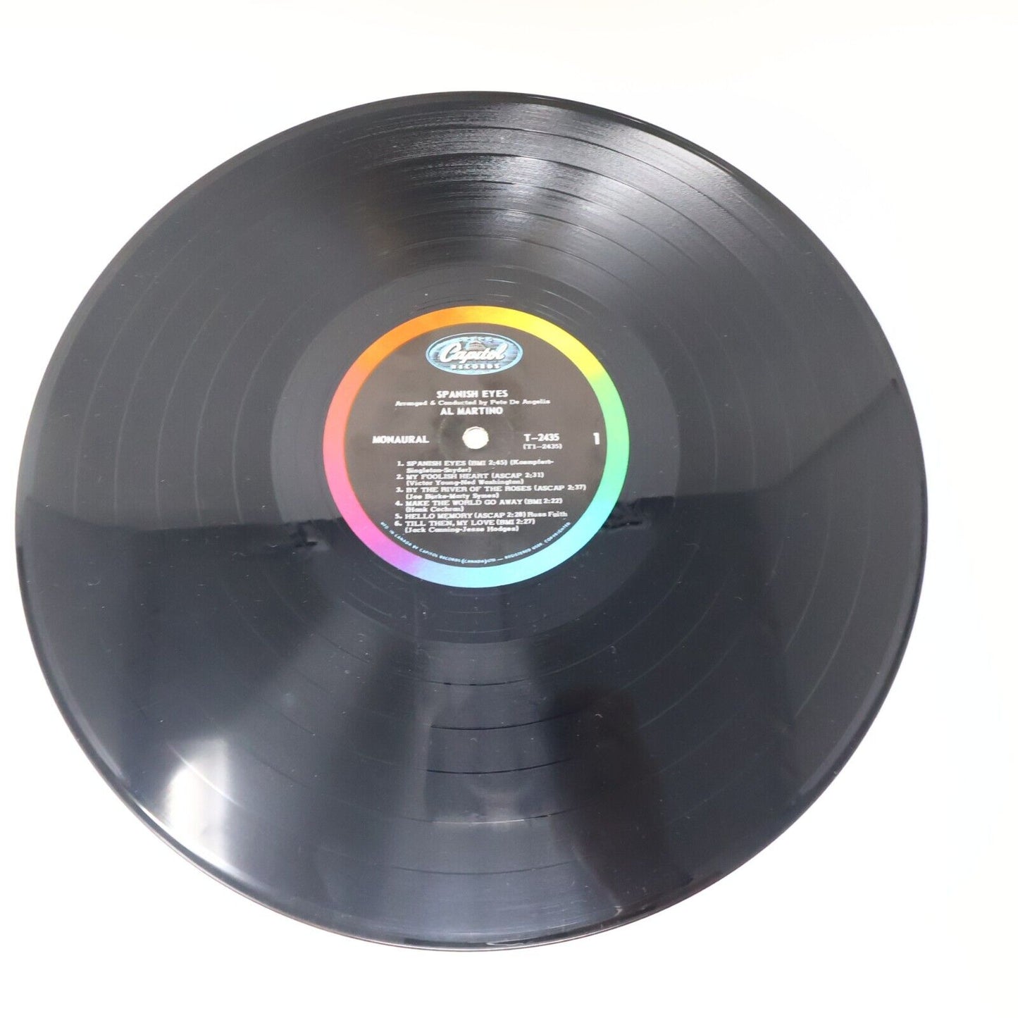 Al Martino Spanish Eyes LP Record Vinyl 1966 T-2435 Capitol Canada Hello Memory