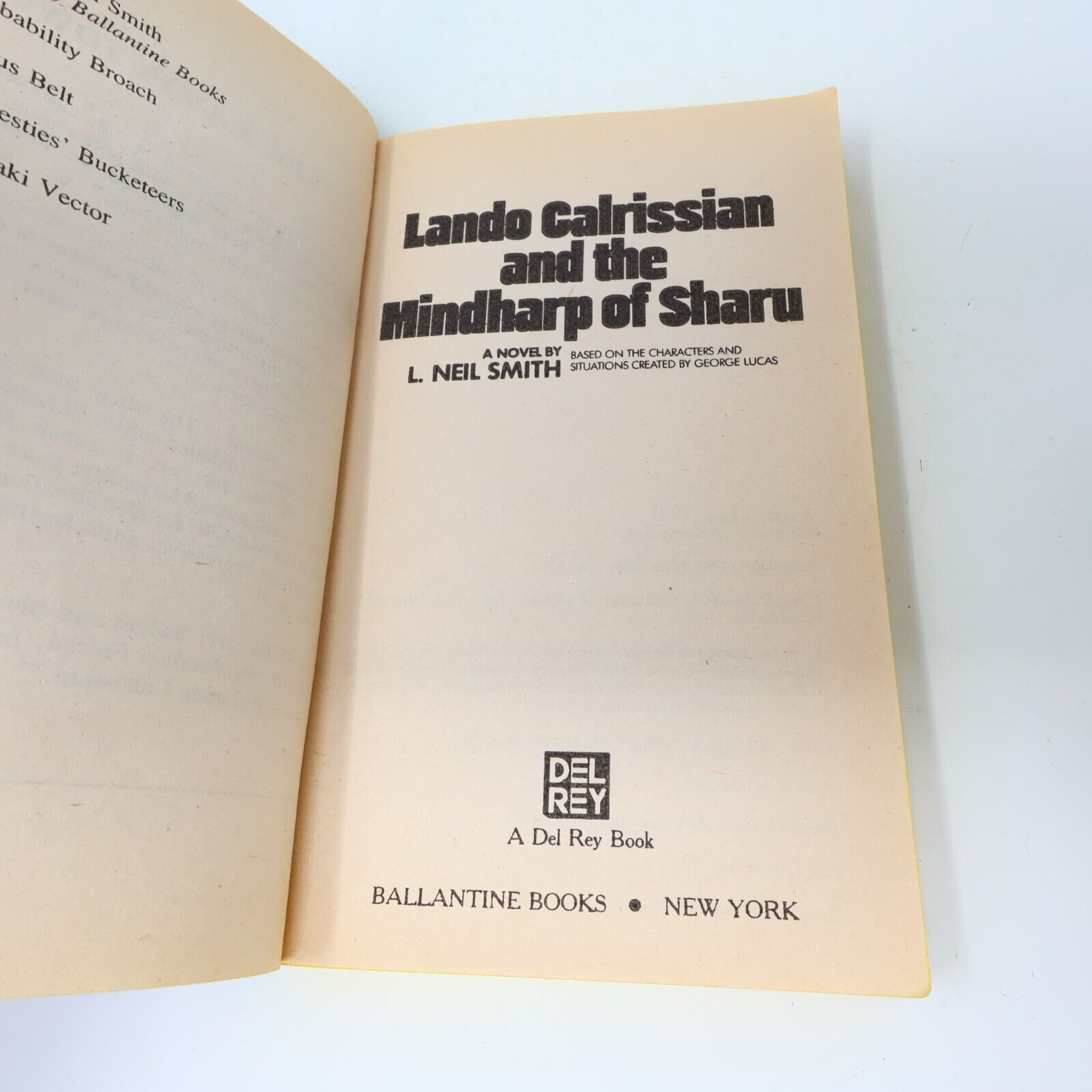 1983 Lando Calrissian and the Mindharp of Sharu Star Wars by L. Neil Smith PB