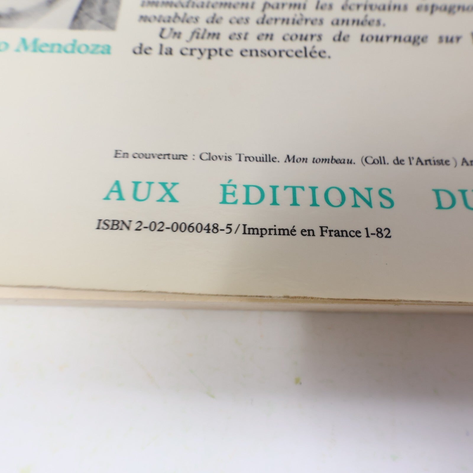 Eduardo Mendoza Lot 2 Livres Le Mystère de la Crypte Ensorcelée/Comédie Légère