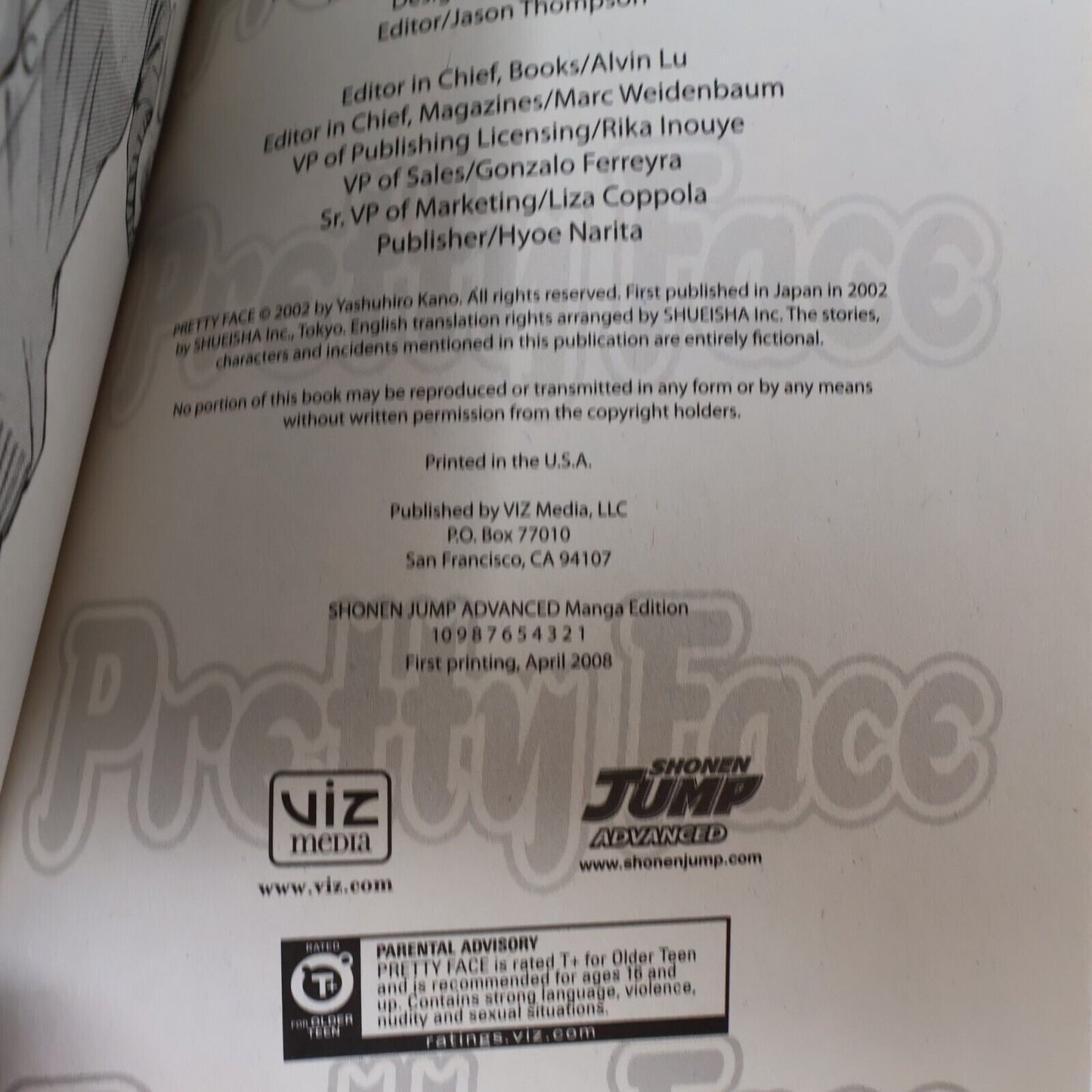 Pretty Face #5 Yasuhiro Kano Shonen Jump Advanced 2008 1st Print Viz Paperback