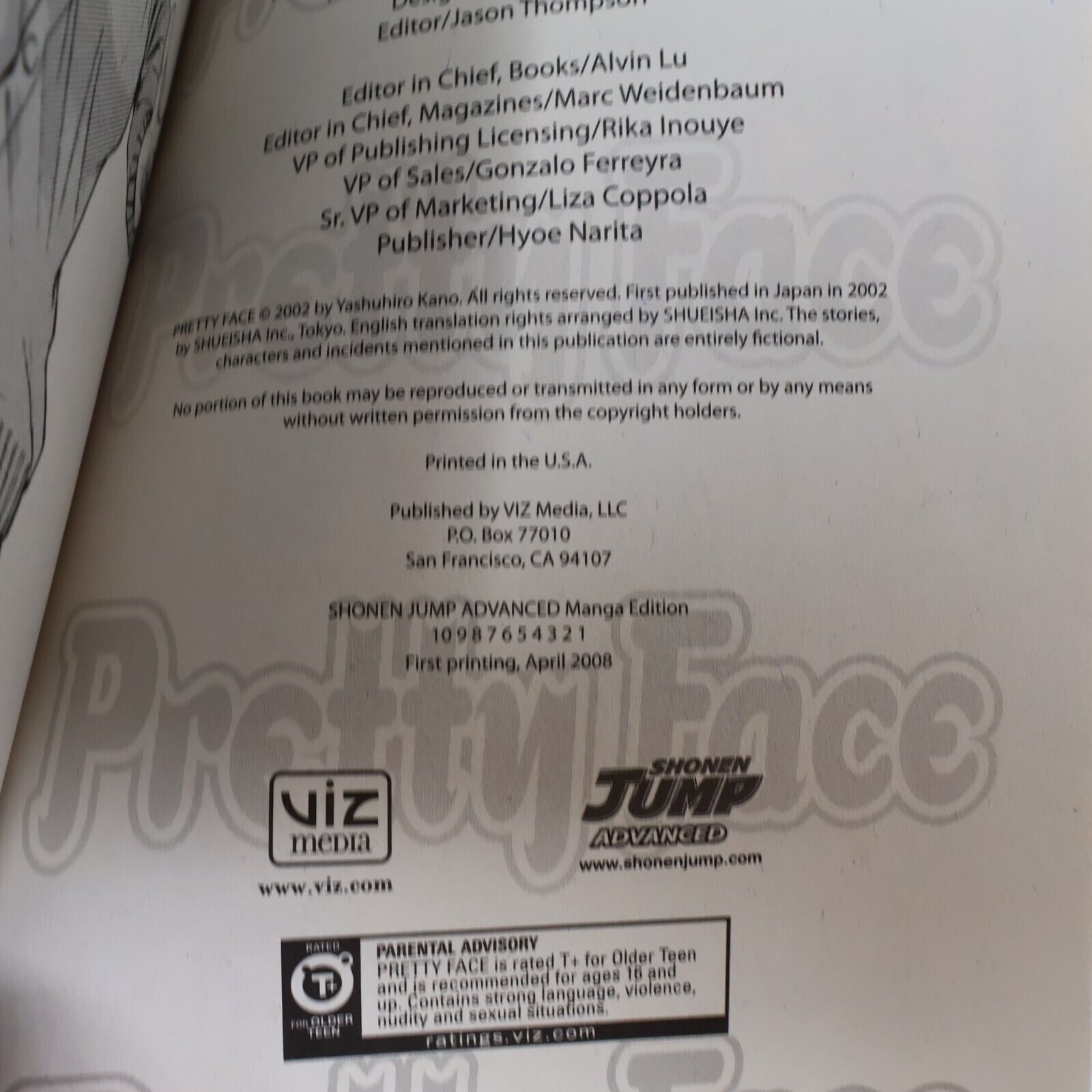 Pretty Face #5 Yasuhiro Kano Shonen Jump Advanced 2008 1st Print Viz Paperback