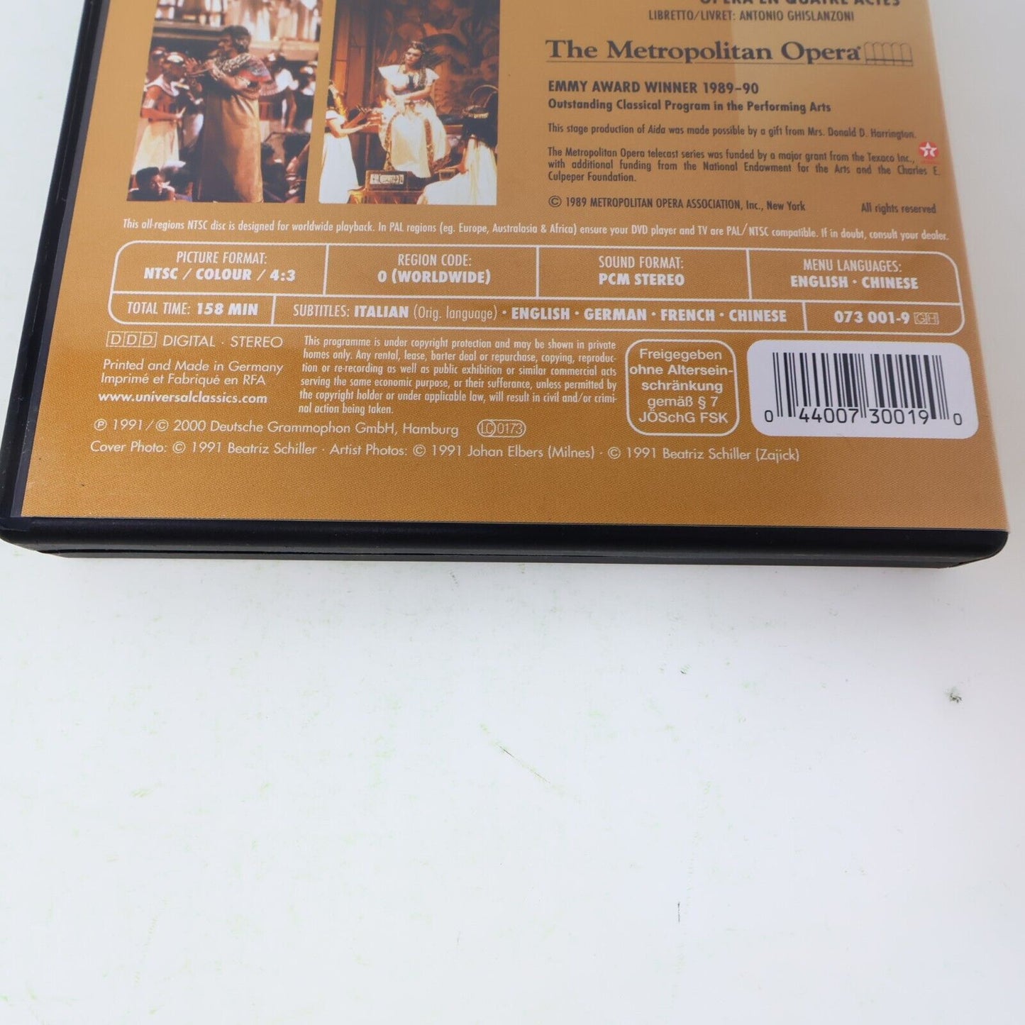 Giuseppe Verdi Aida DVD Metropolitan Opera James Levine Placido Domingo NTSC 4:3