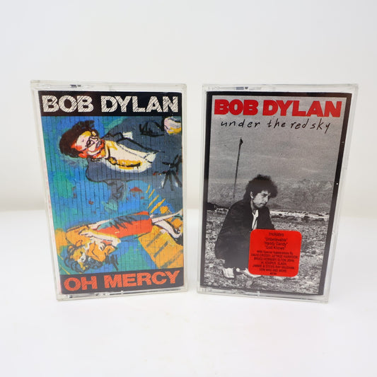 Bob Dylan 2 Cassettes Lot Under The Red Sky/Oh Mercy Columbia Born In Time/2 X 2