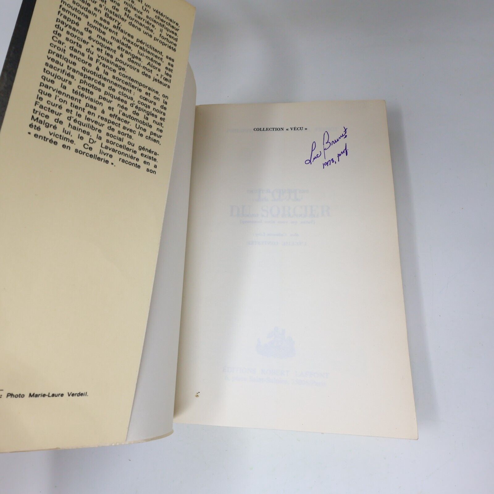 1973 L'Oeil du Sorcier Philippe Alfonsi Patrick Pesnot Ésotérisme Robert Laffont