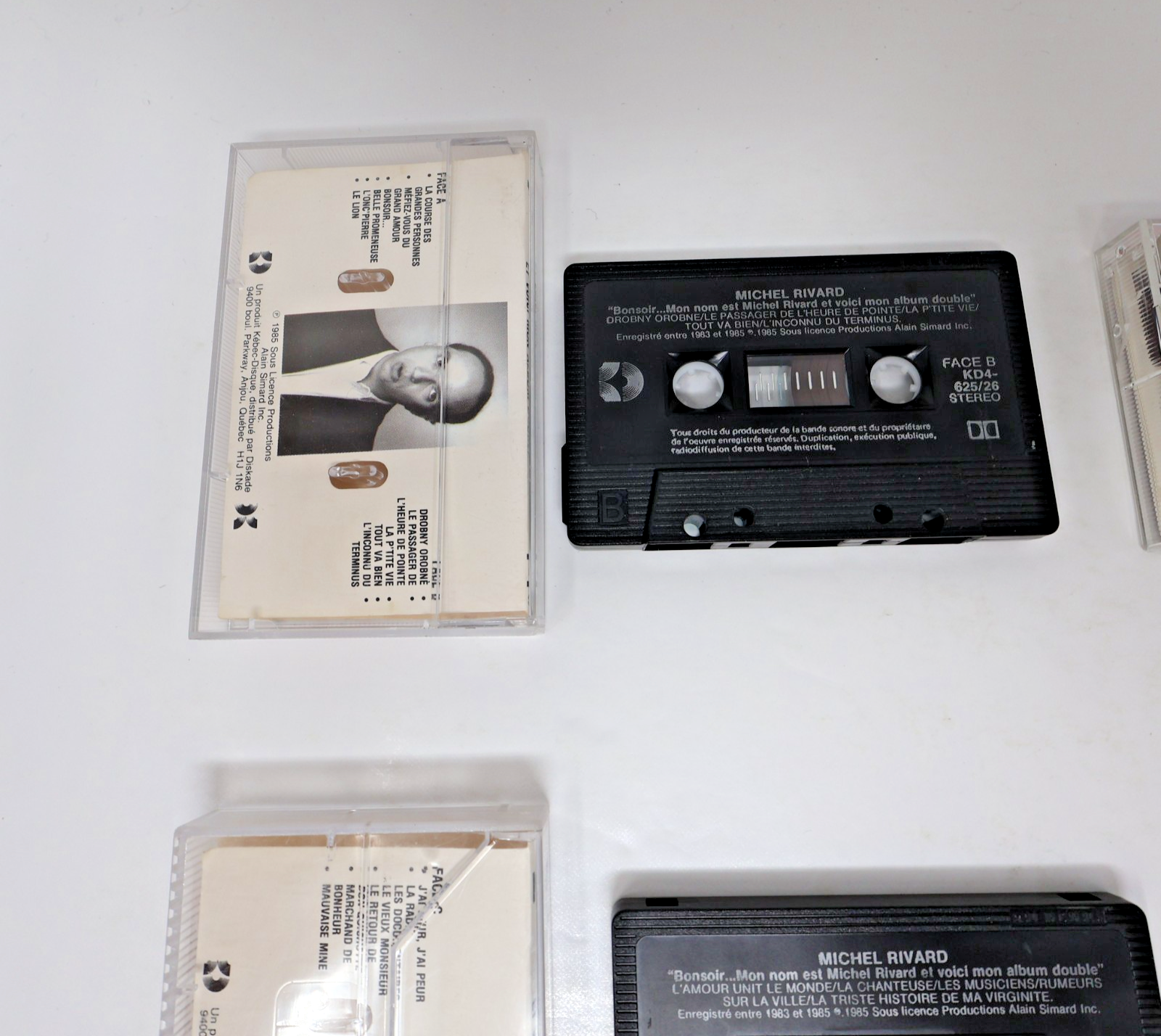Michel Rivard Lot 4 Cassettes Maudit Bonheur/Trou dans le Ciel/Bonsoir mon Nom