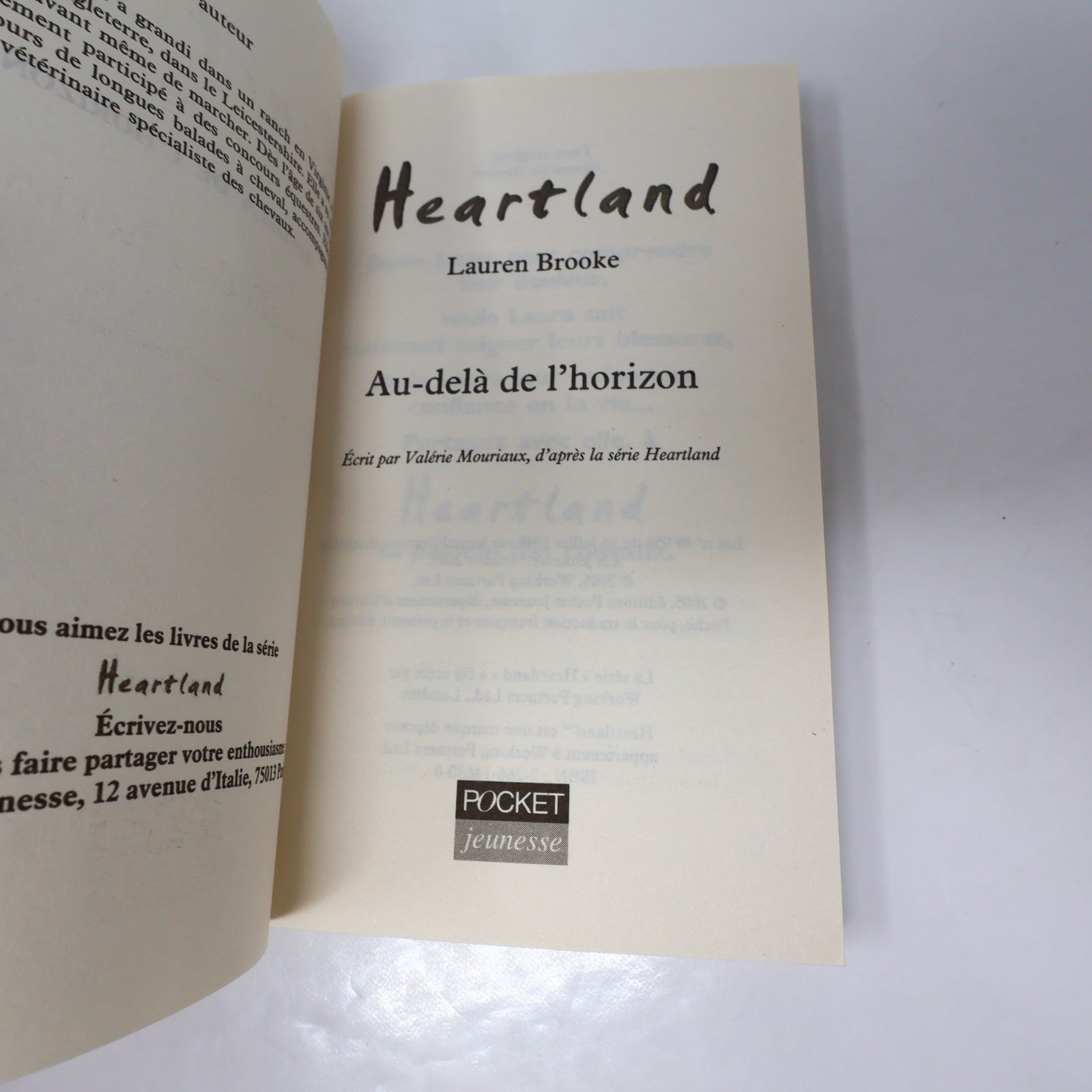 Heartland Lot 19 Livres Lauren Brooke Pocket Je Reste!/Après l'Orage Chevaux PB