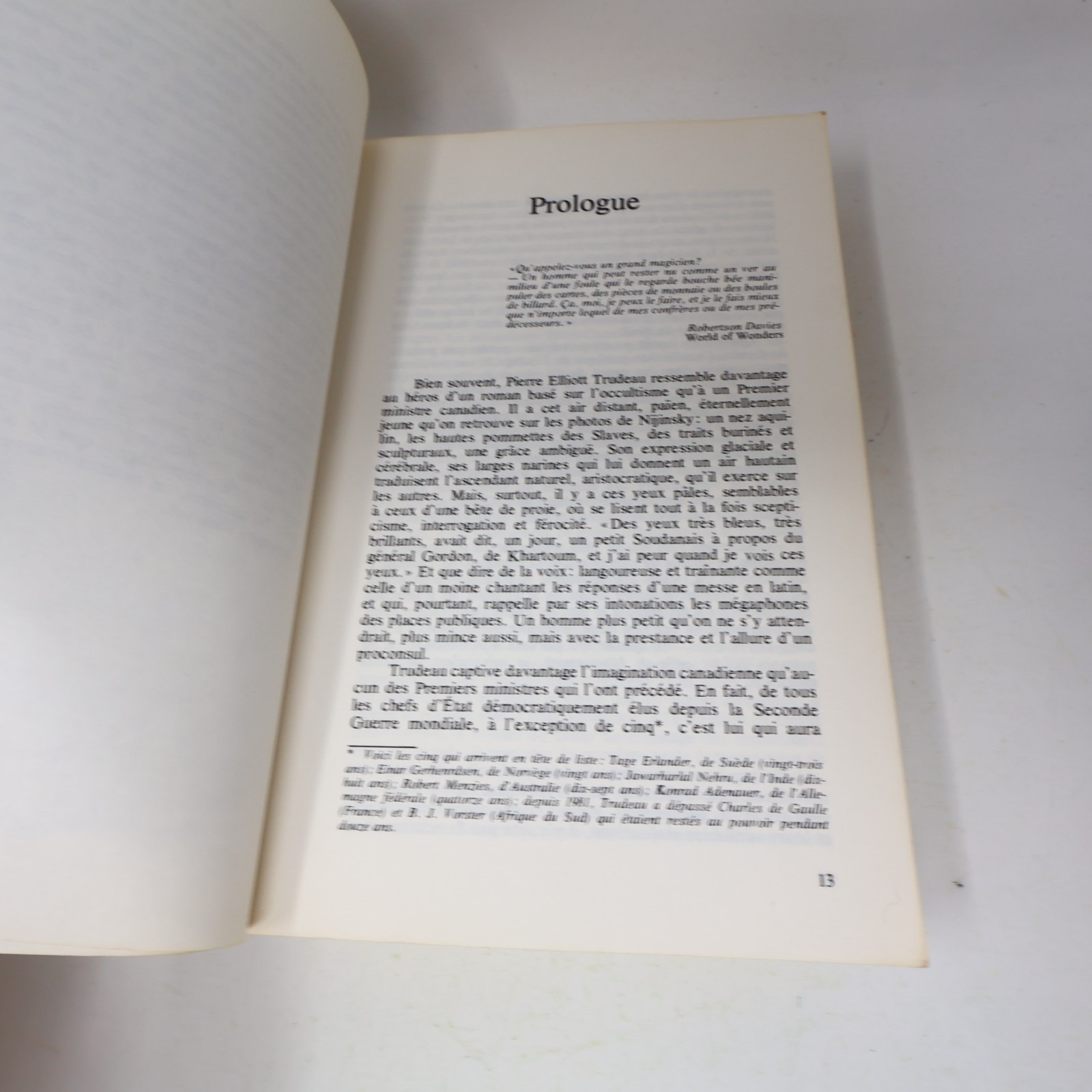 1981 Le Prince Richard Gwyn France-Amérique Pierre Elliott Trudeau Biographie PB