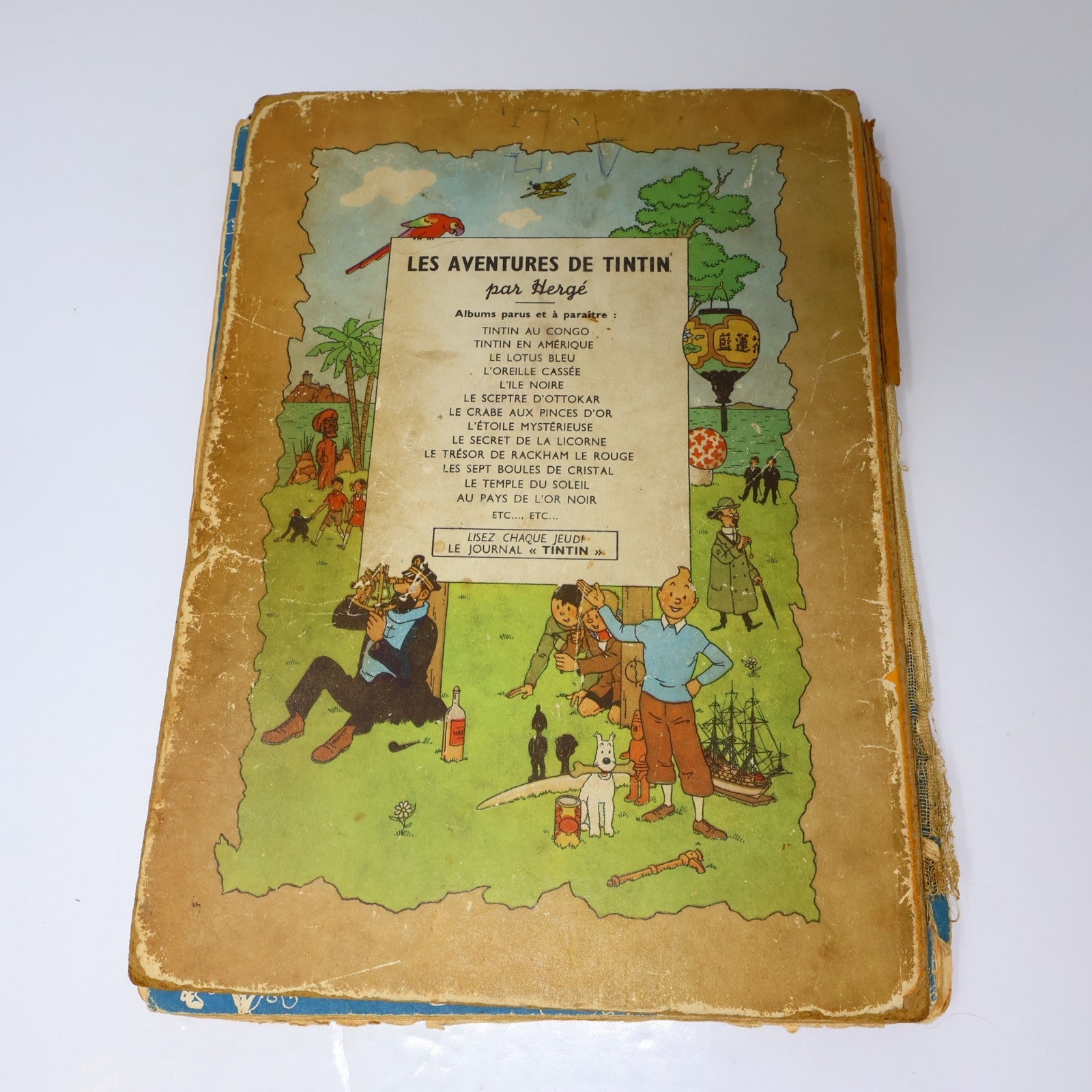 Tintin Au Pays de l'Or Noir Hergé Casterman 1950 B4 EO HC Français Mauvais État