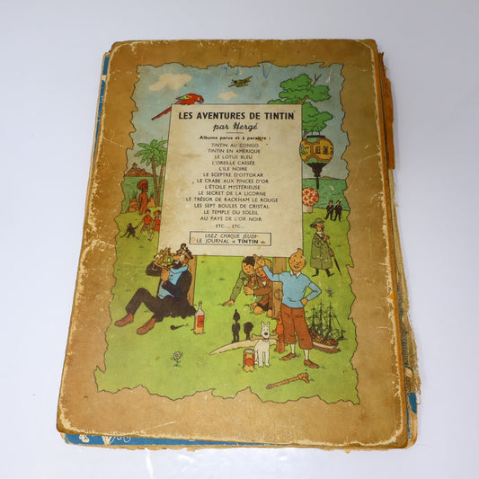 Tintin Au Pays de l'Or Noir Hergé Casterman 1950 B4 EO HC Français Mauvais État