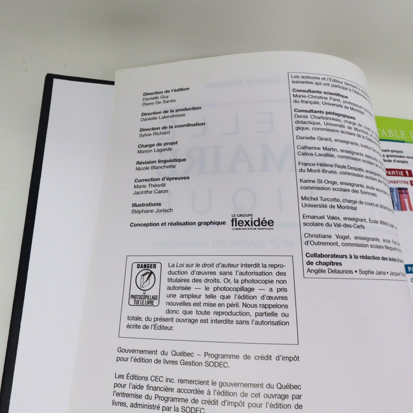2007 Nouvelle Grammaire Pratique Myriam Laporte Ginette Rochon CEC Français HC