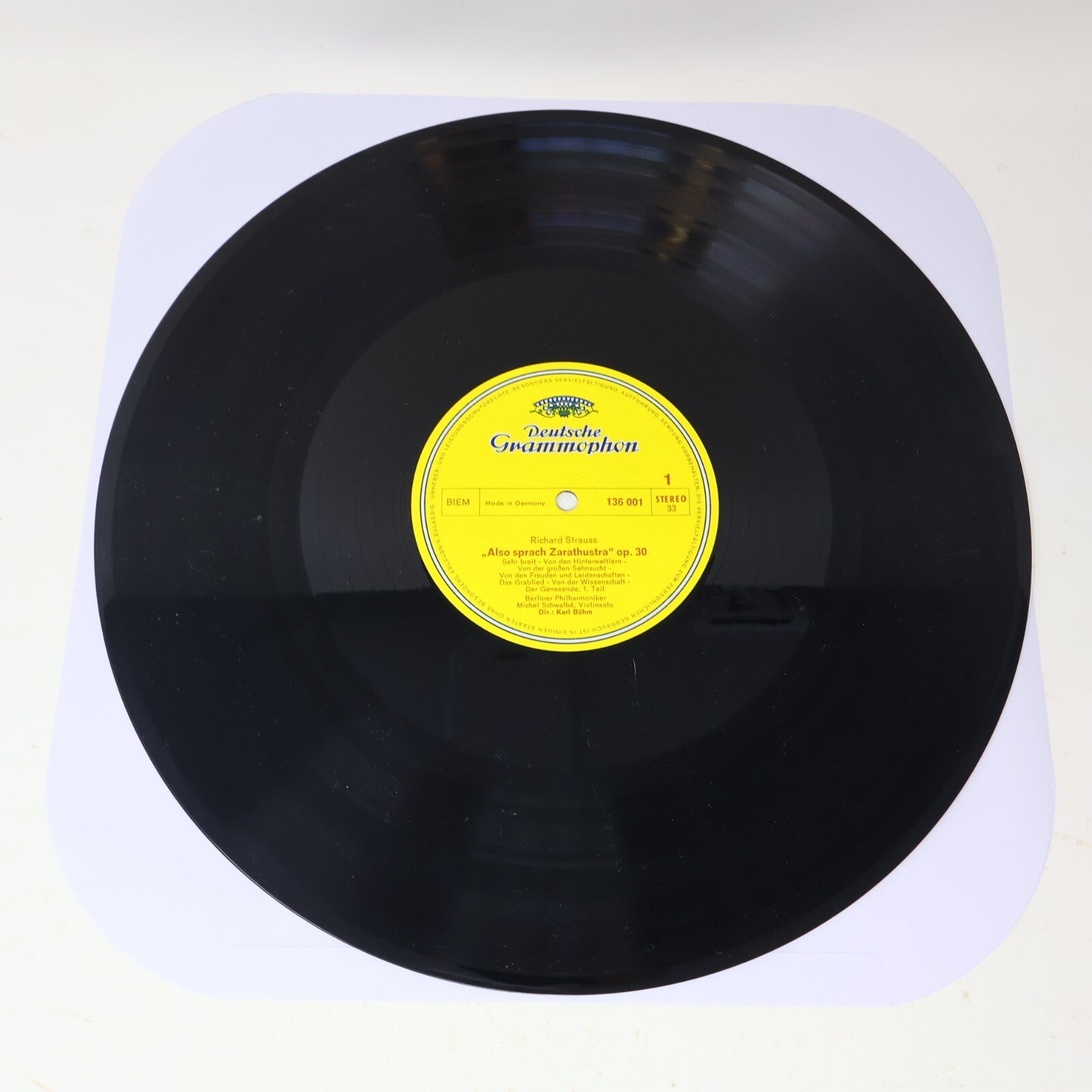 R. Strauss Karl Böhm Also Sprach Zarathustra Op. 30 Berliner LP Record 136 001