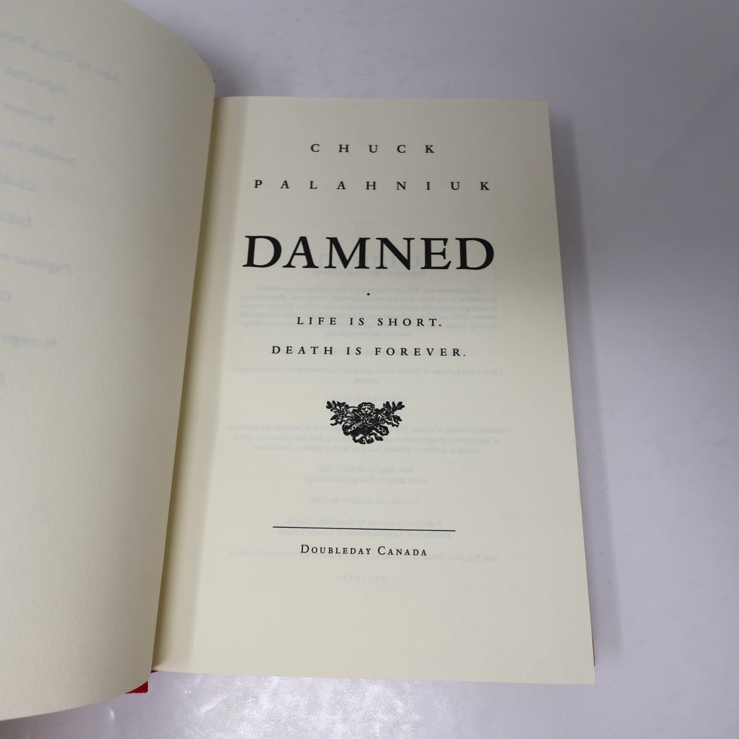 Damned Chuck Palahniuk Doubleday Canada 2011 HC DJ Horror Comedy 3rd Print Book