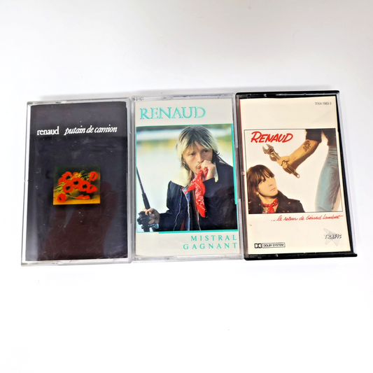 Renaud Lot 3 Cassettes Mistral Gagnant/Putain de Camion/Retour de Gérard Lambert