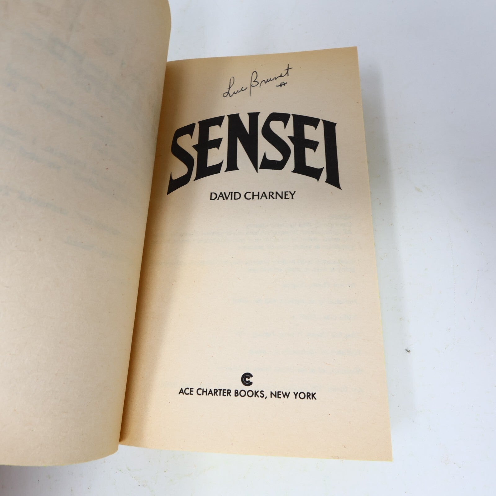 1983 Sensei David Charney Ace Books Feuodal Japan Historical Fiction Thriller PB