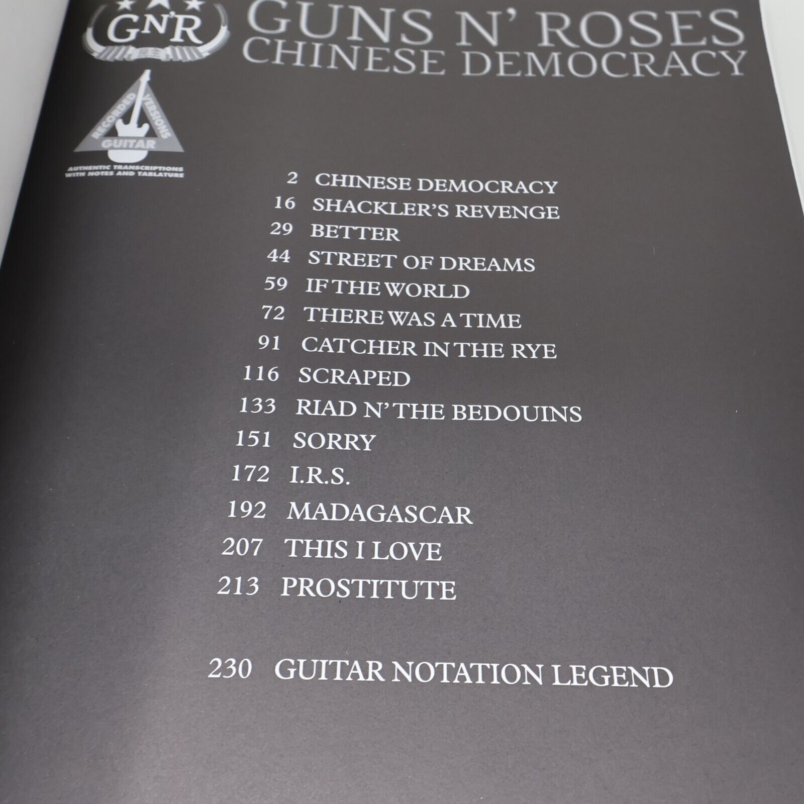 2009 Guns n' Roses Chinese Democracy Songbook Hal Leonard Music Guitar Rock PB