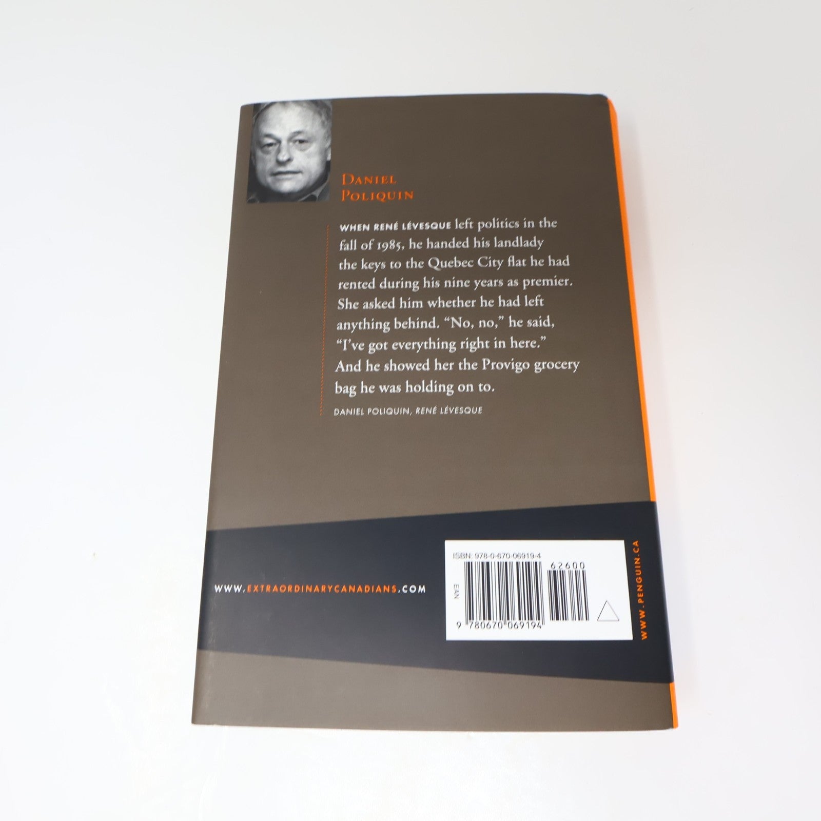 Extraordinary Canadians Réne Lévesque Signed by Daniel Poliquin Penguin Canada