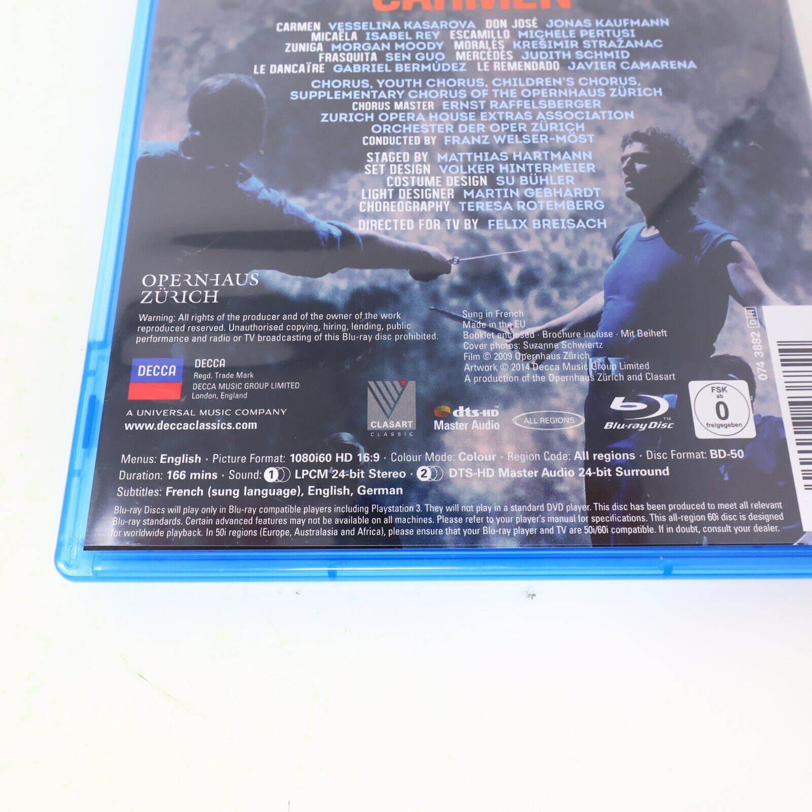 Bizet Carmen Blu-Ray Jonas Kaufmann Vesselina Kasarova Franz Welser-Most Zurich